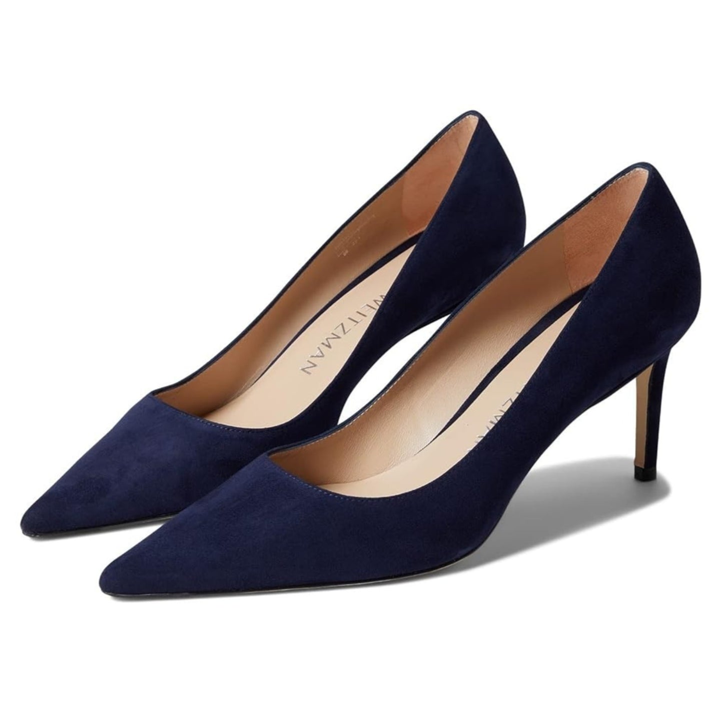 Stuart Weitzman Stuart 75 Stiletto Pumps Blue Suede Pointed Toe Size 8.5 B