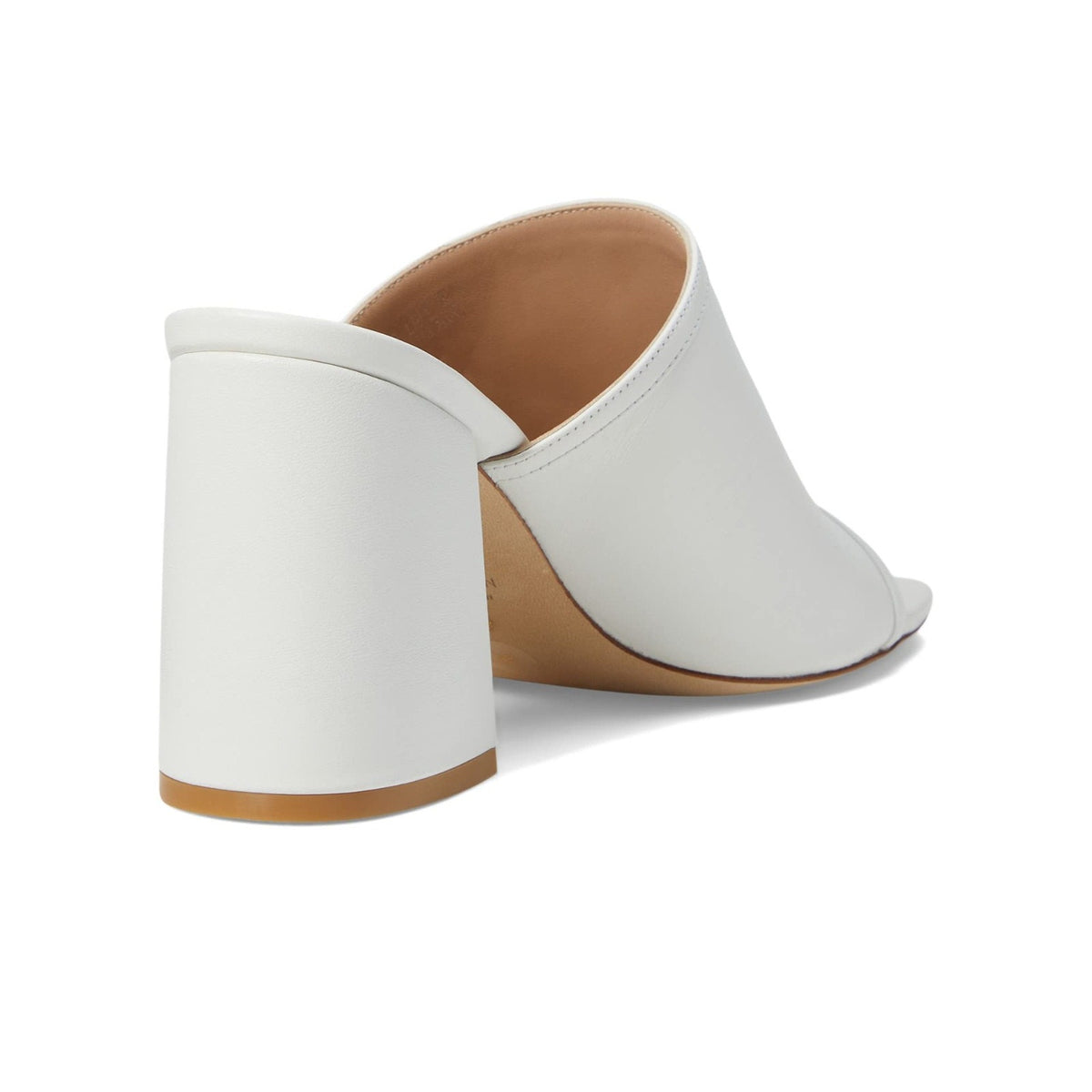 Stuart Weitzman Cayman 85 Block Slide Sandals Women’s Size 8 M White Leather