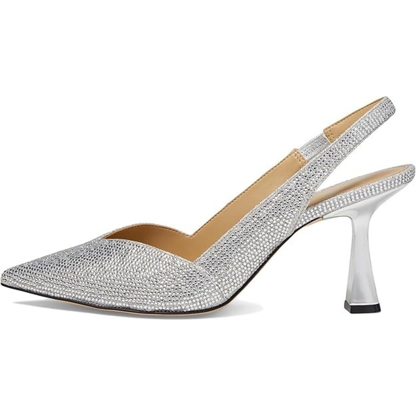Michael Kors Women's Chelsea Sling Heels Glitter Chain Mesh/stain Size 8.5 M