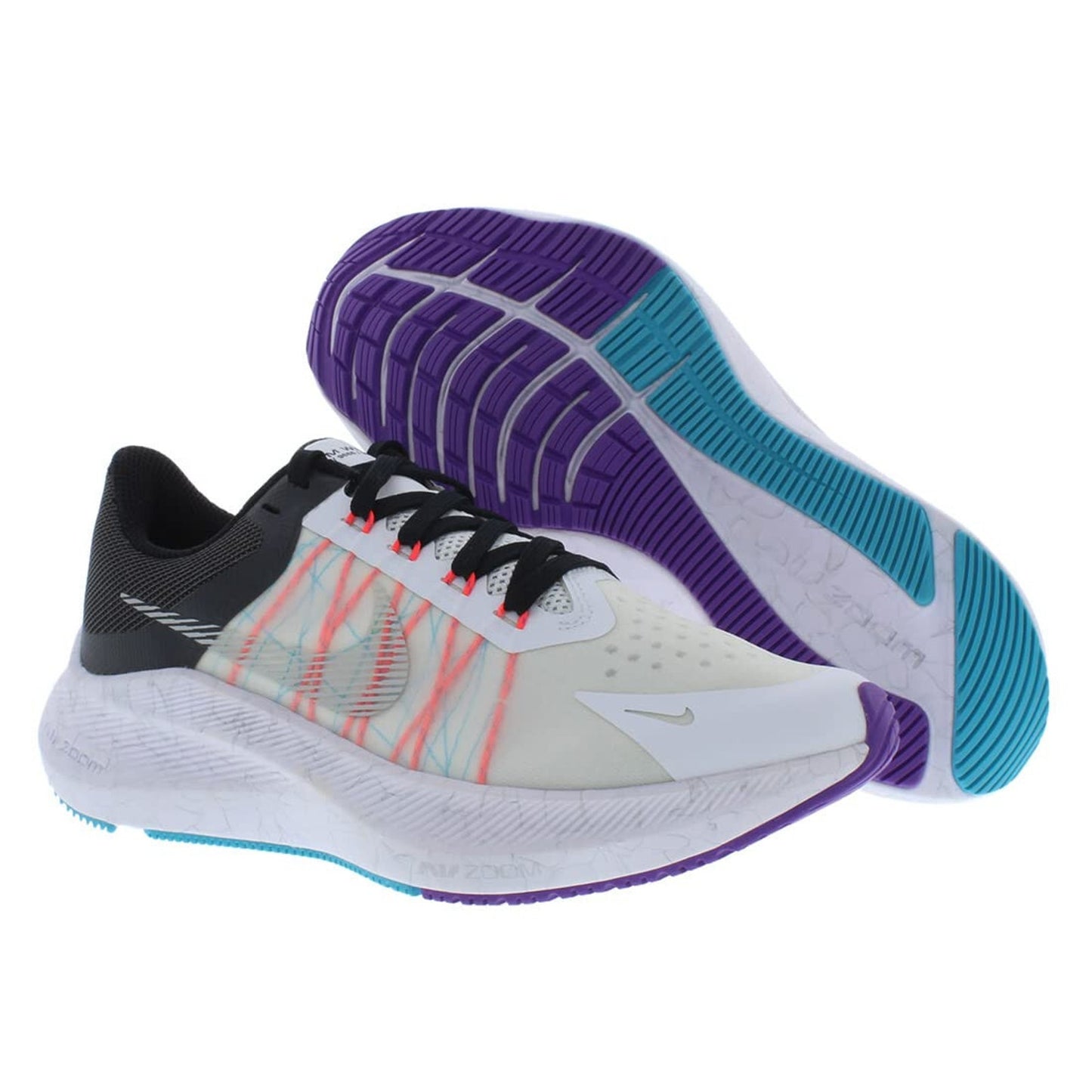 Nike Womens Zoom Winflo 8 Beige White Running Shoes Sneakers Size 7