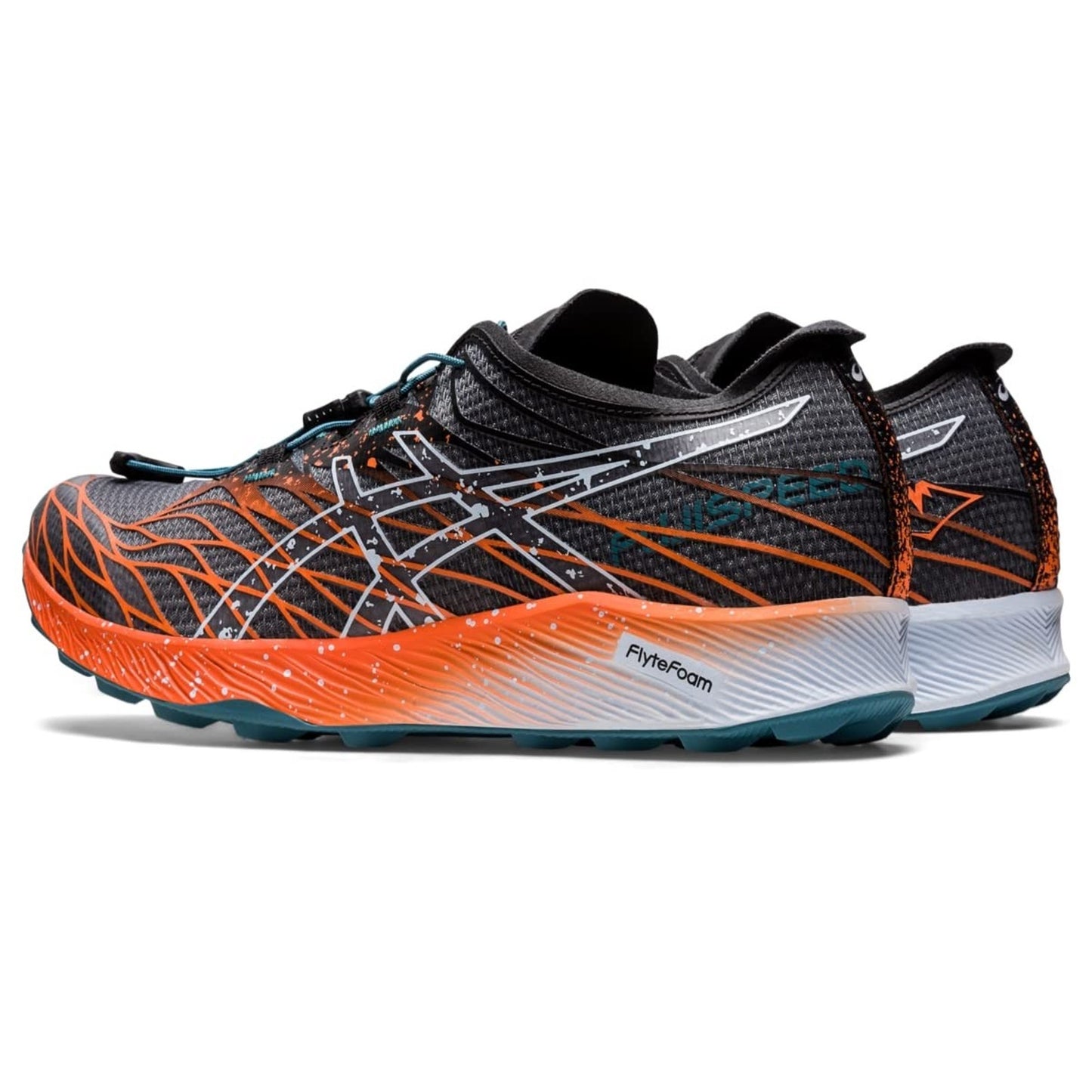 ASICS Fuji Speed Womens Running Shoes in Black /Nova Orange Size 11 B