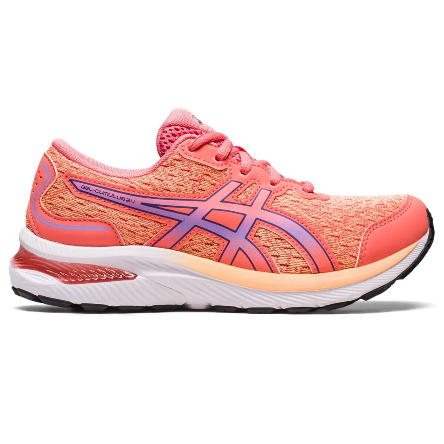 ASICS Kid's Gel-Cumulus 24 Grade School Running Shoes, Papaya/Dusty Purple 6 B