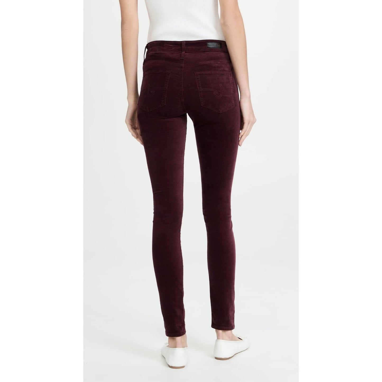 AG Adriano Goldschmied The Farrah Skinny High Rise Skinny Jeans Burgundy Size 26