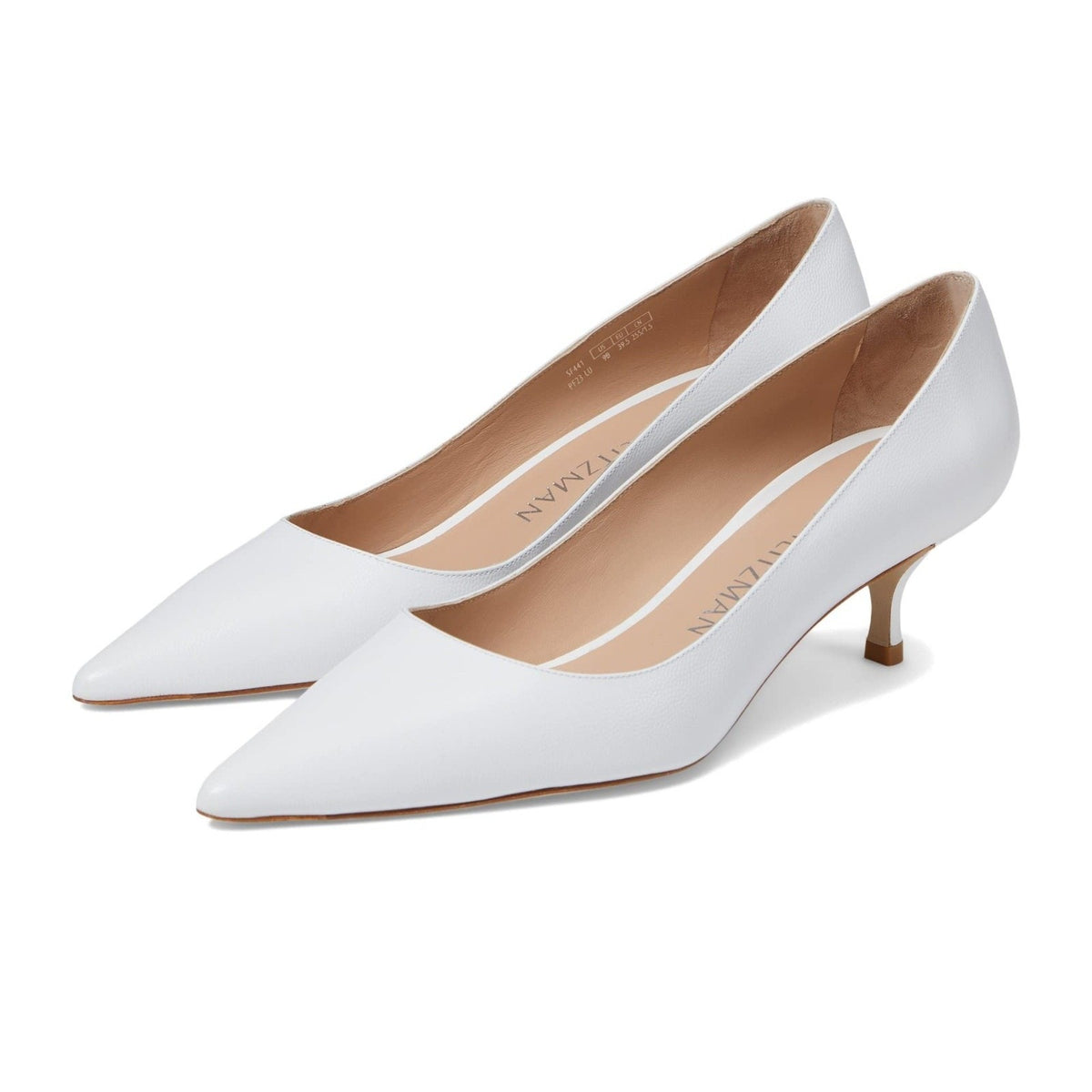 Stuart Weitzman Womens Stuart Kitten Pump White 8.5 B NEW