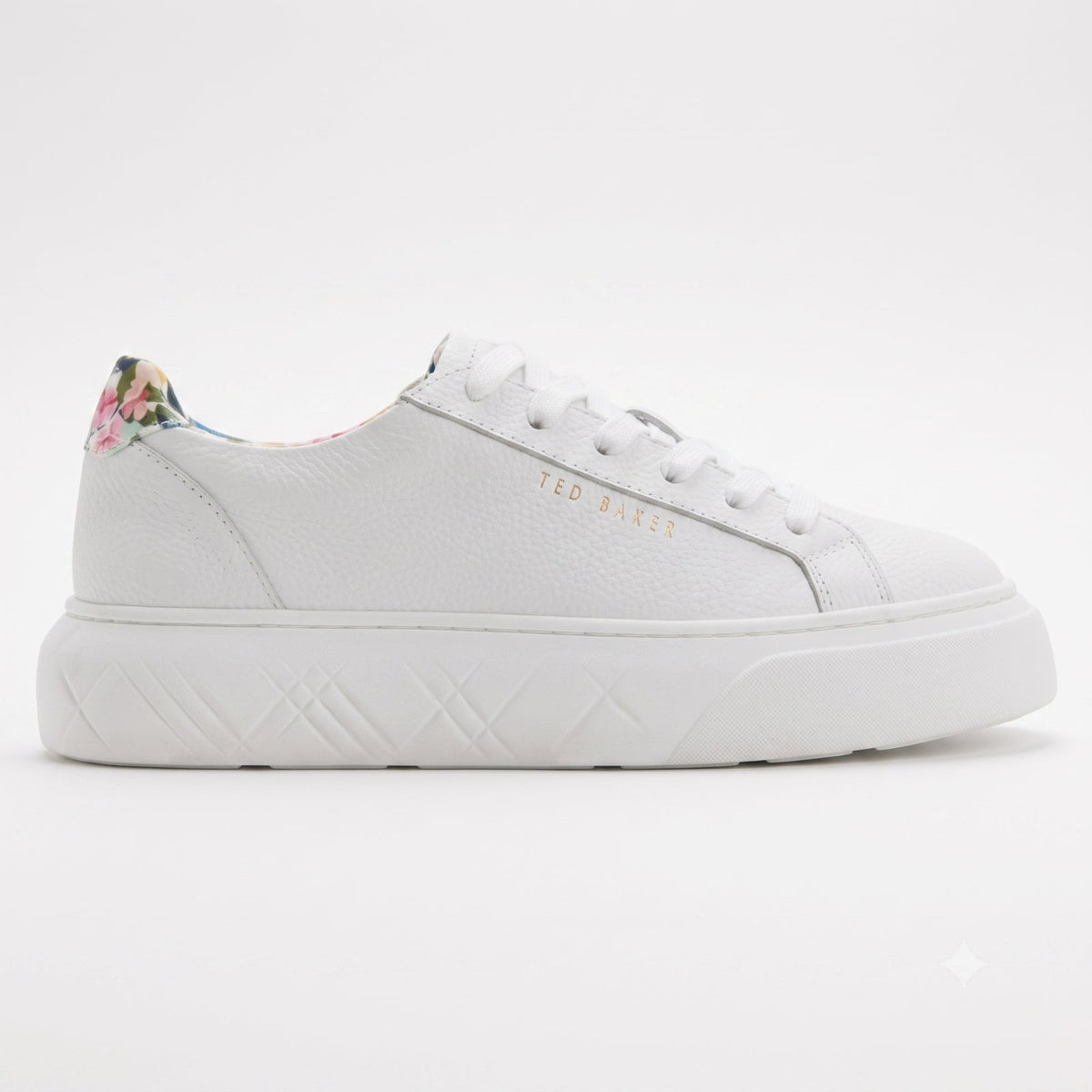 Ted Baker Women's White Leather Sneakers Cushioned Comfortable Size 8 M