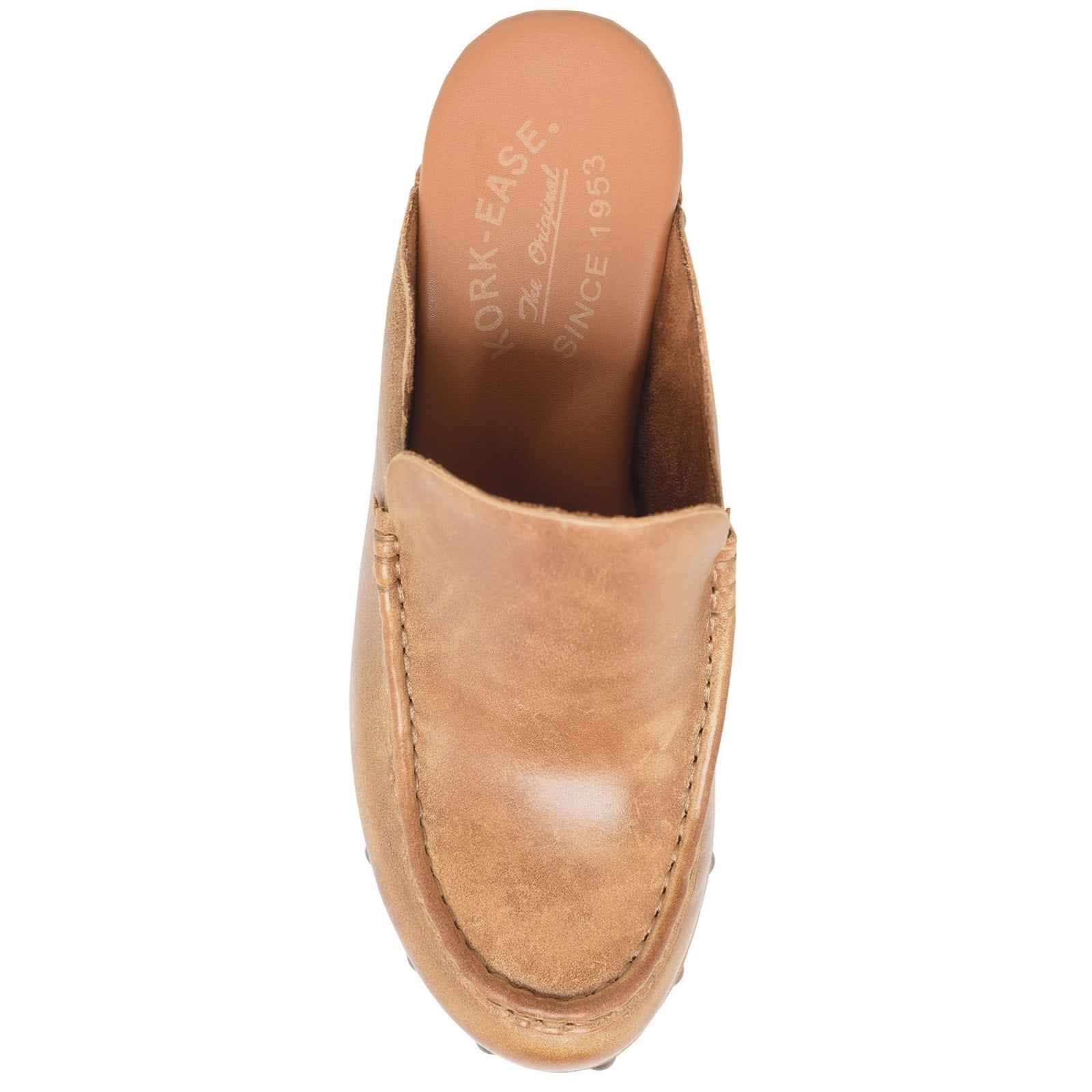 KORK-EASE Women's Spencer Clog - Riveted Trim, Faux Wood Heel Tan, 10M US Kork-Ease