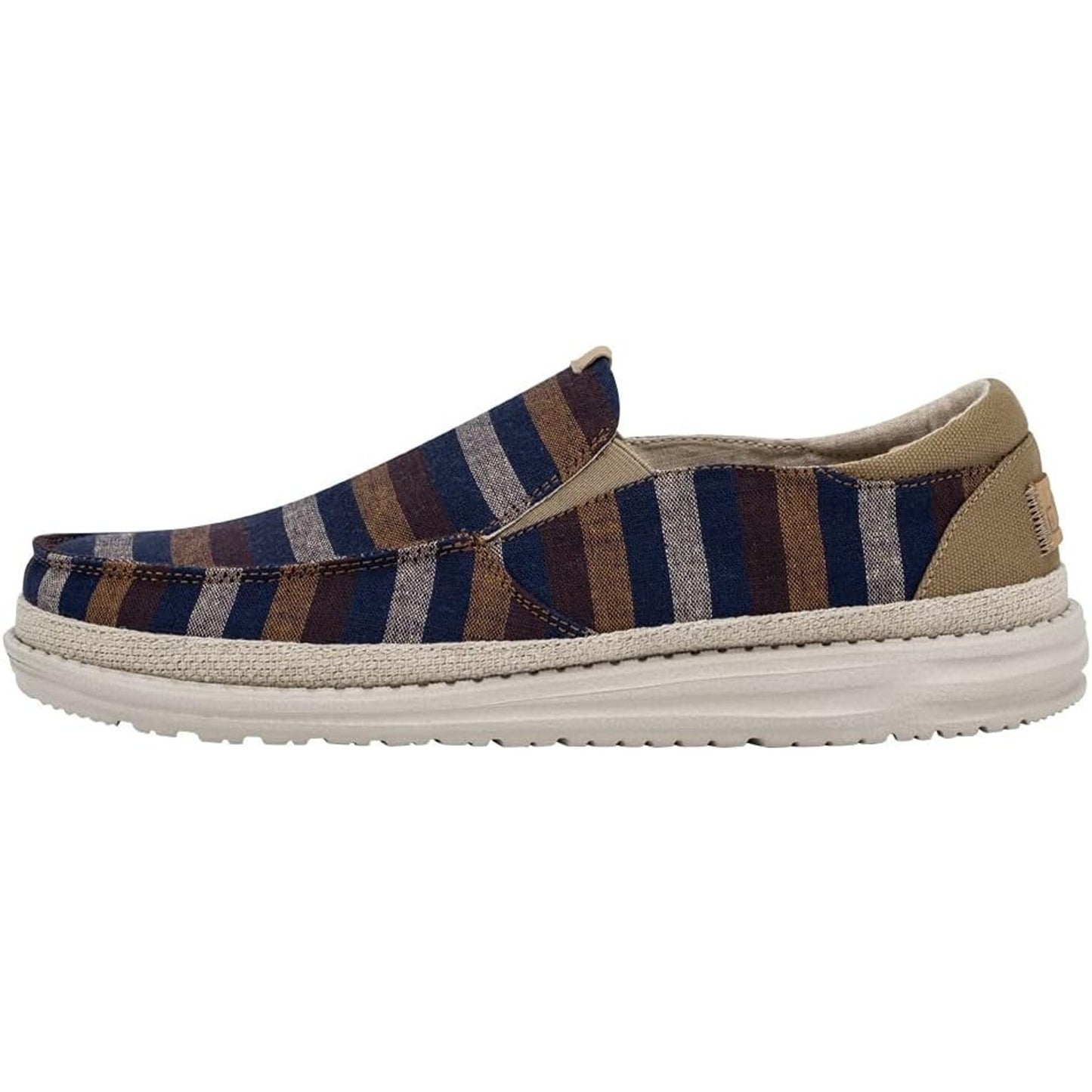 Hey Dude Men's Thad Stripes Blue Slip On Shoes light weight Size 8 M