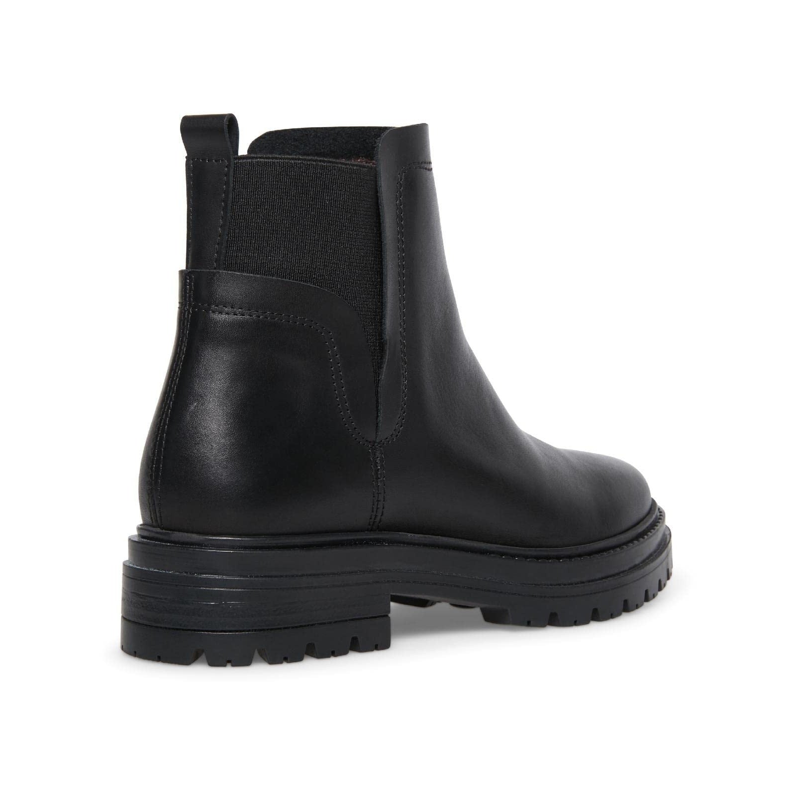 Steve Madden Moira Chelsea Boots Black Leather Lug Sole Women’s Size 7.5 Steve Madden