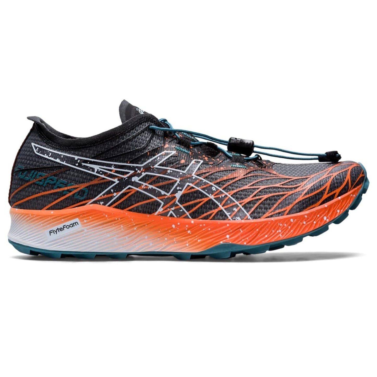 ASICS Fuji Speed Womens Running Shoes in Black /Nova Orange Size 11 B