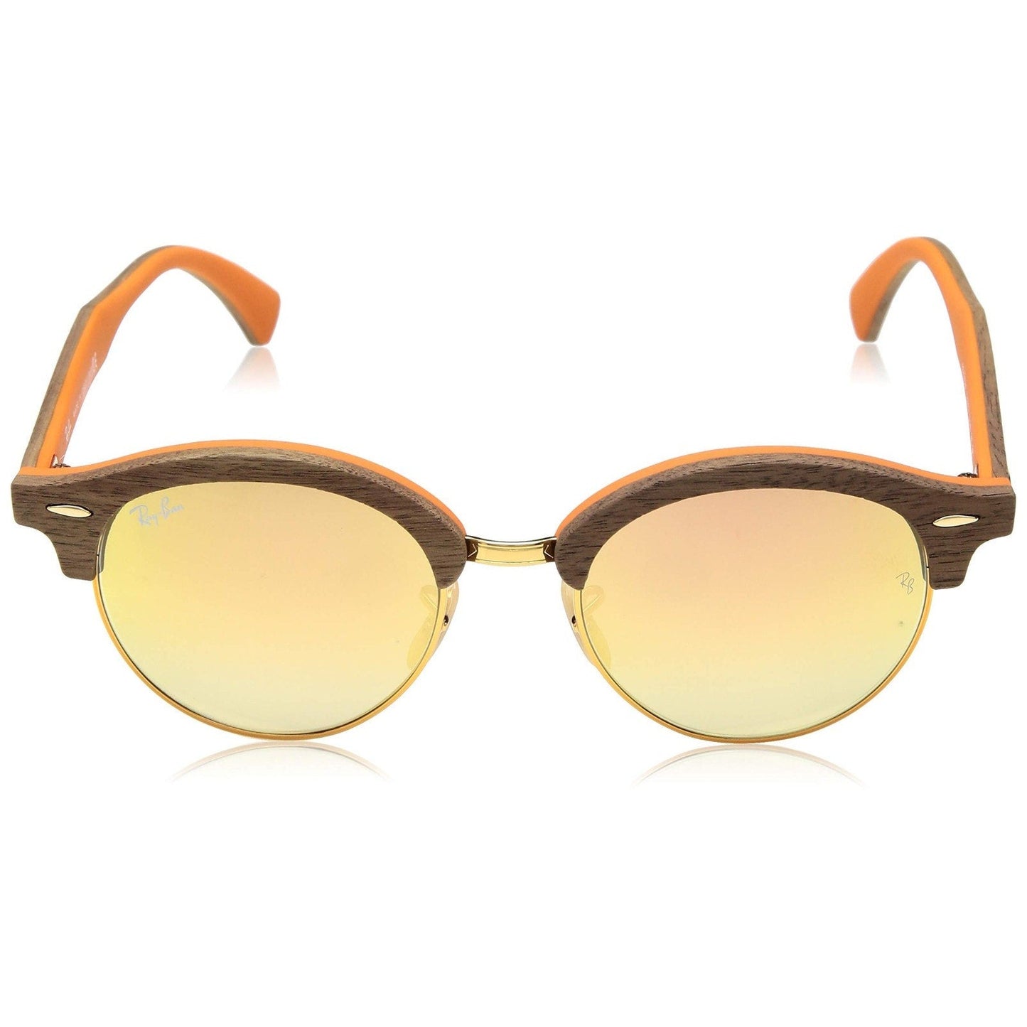 Ray-Ban CLUBROUND WOOD 0RB4246M Gradient Brown/Mirror Pink One Size 51-19-145 Ray-Ban