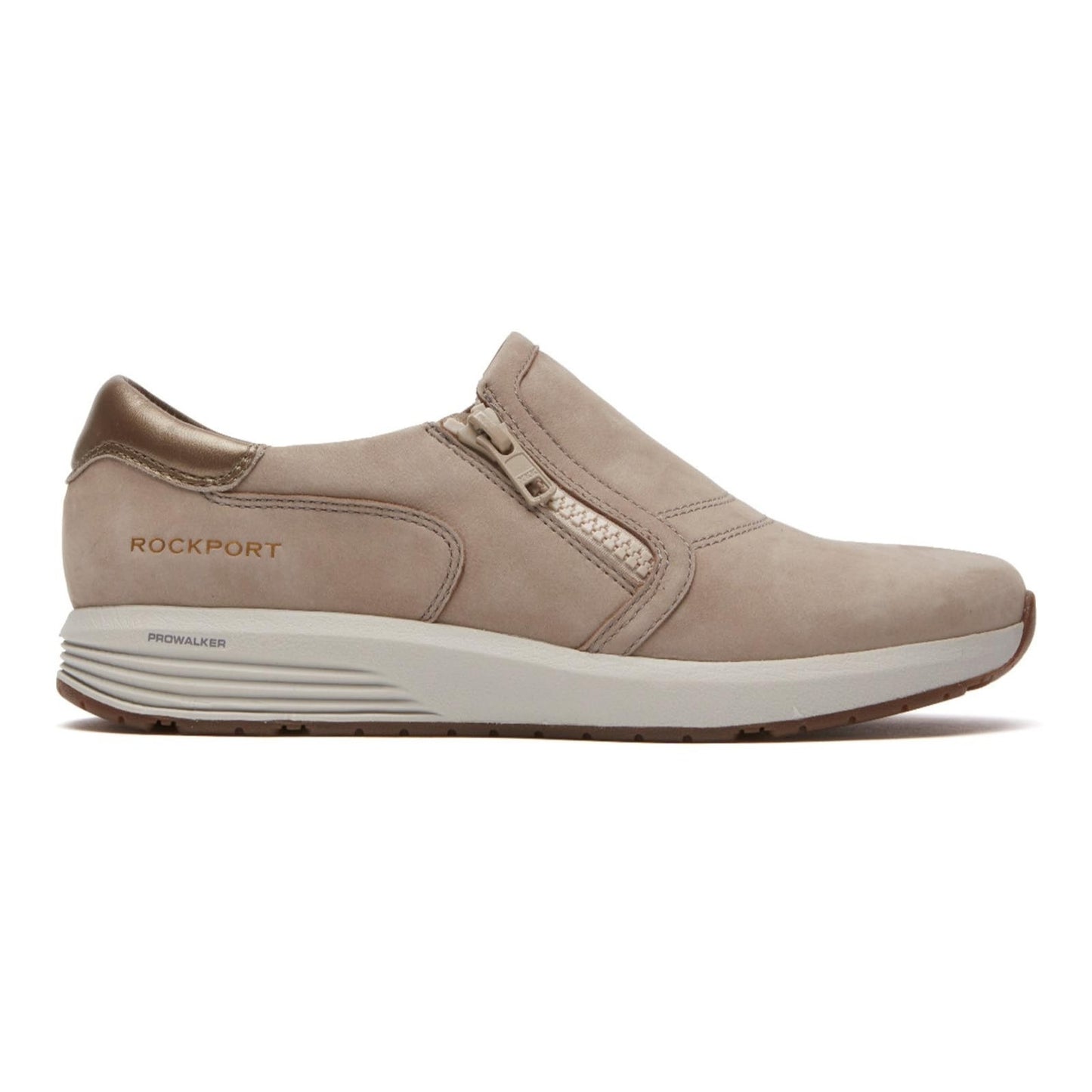 Rockport Trustride Womens Slip On Shoes Nubuck Taupe Size 8.5