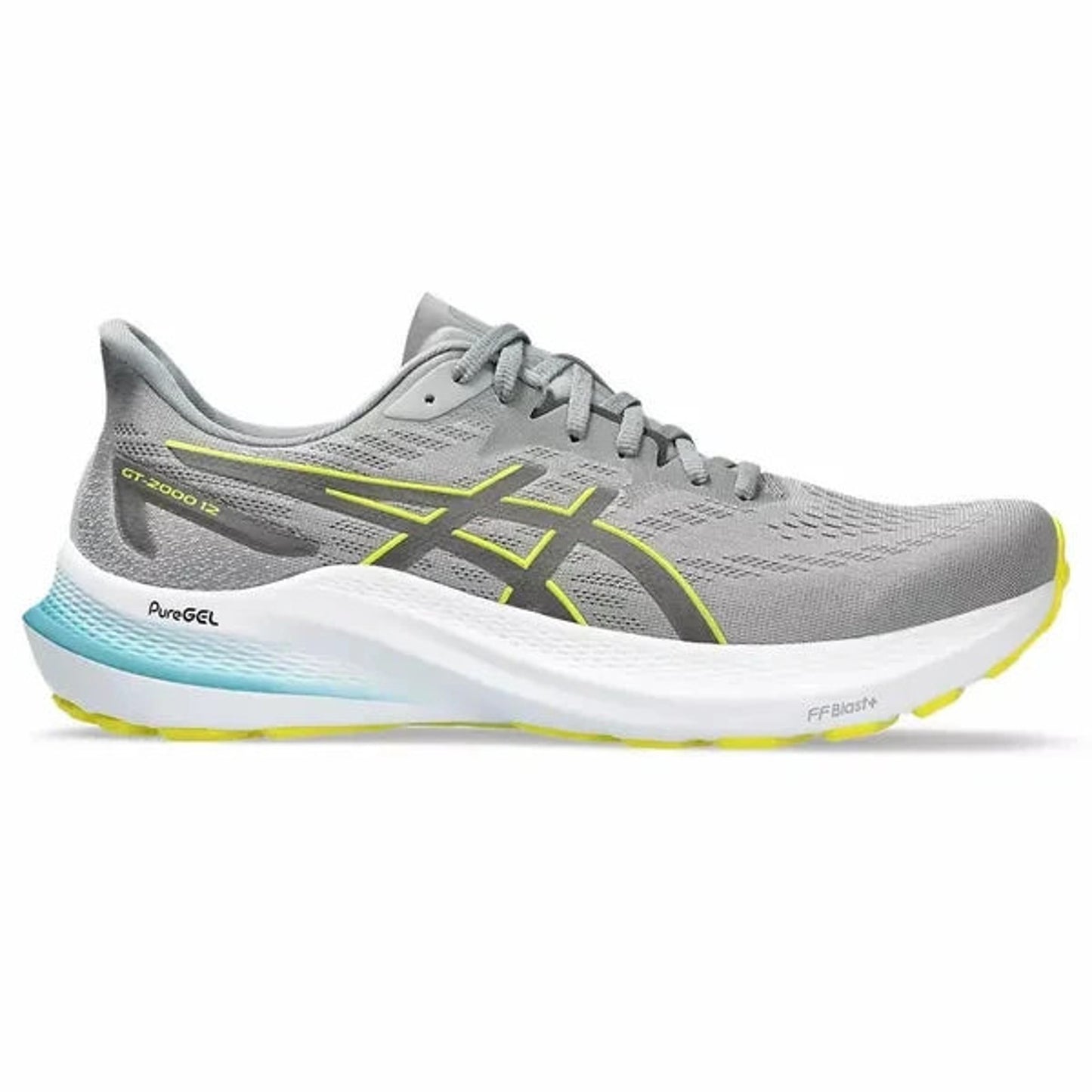 ASICS Men's GT-2000 12 Running Shoes, 10.5, Sheet Rock/Bright Yellow