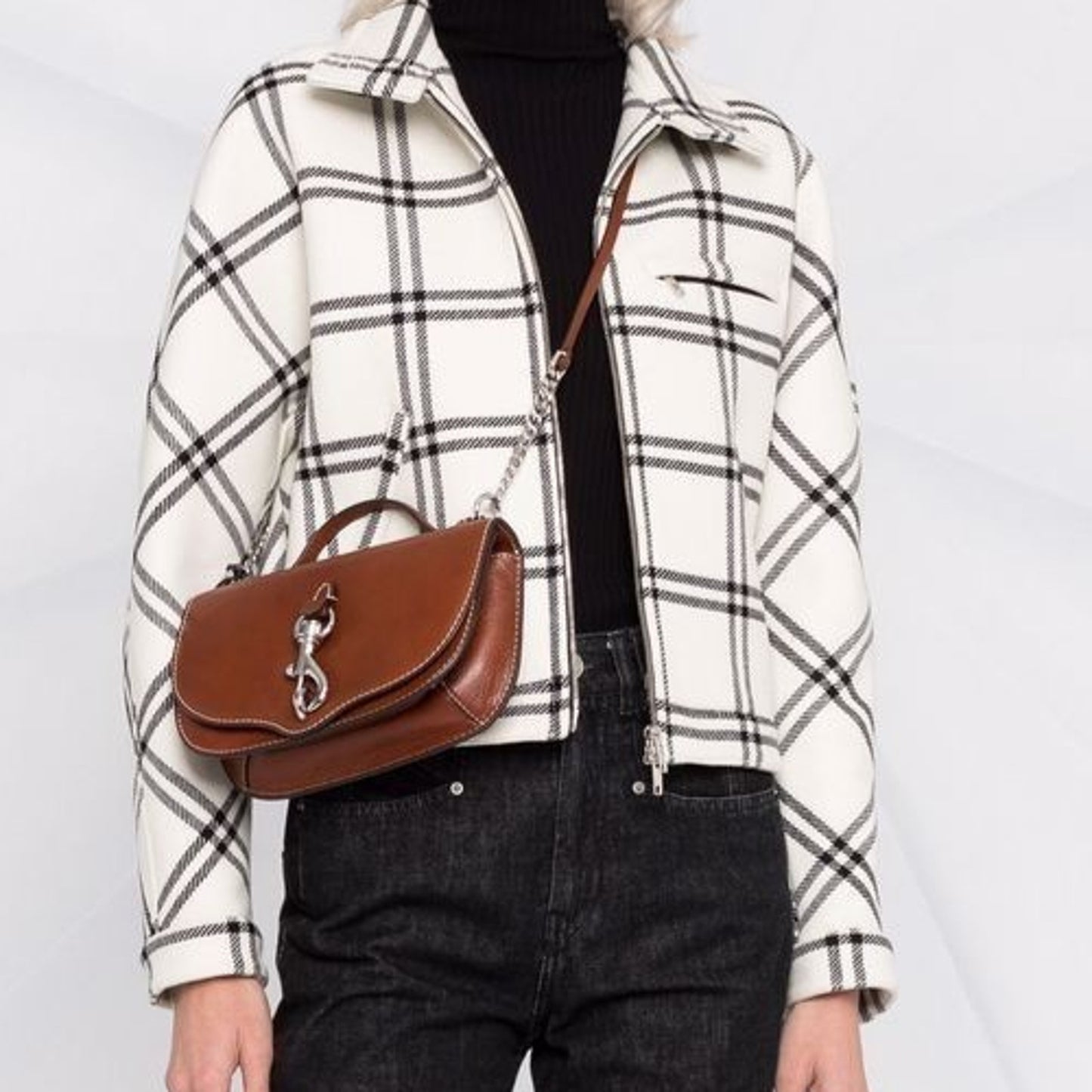 New! Rebecca Minkoff Megan half-moon crossbody bag Brown calf leather