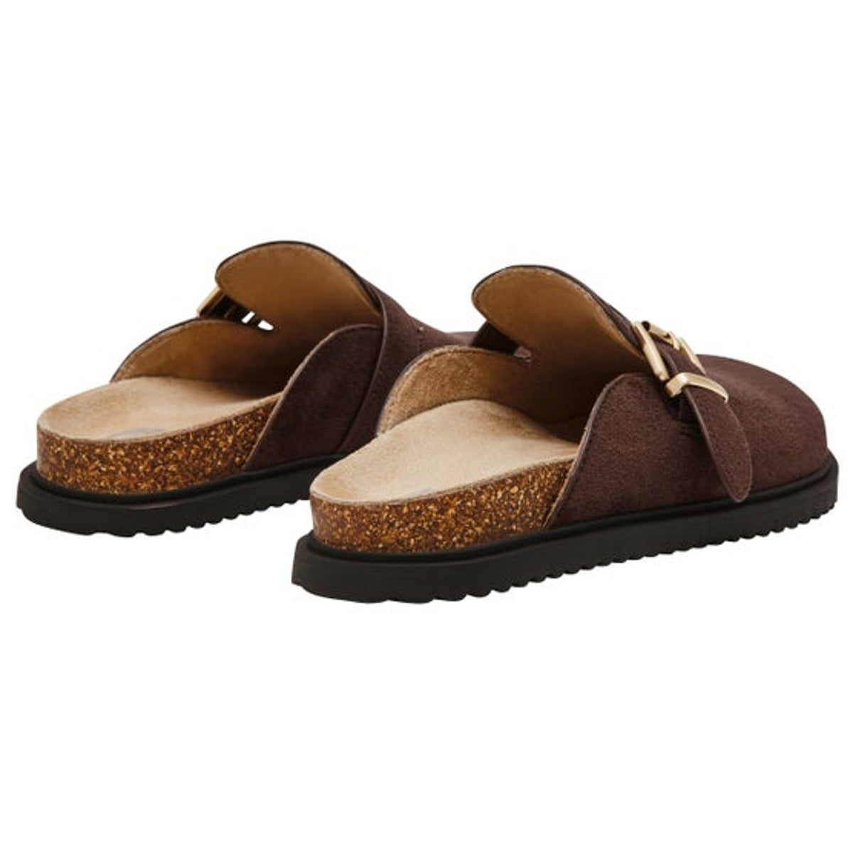 DV Dolce Vita Women's Comfortable Slip On Buckle Mules Faux Suede Brown Size 8
