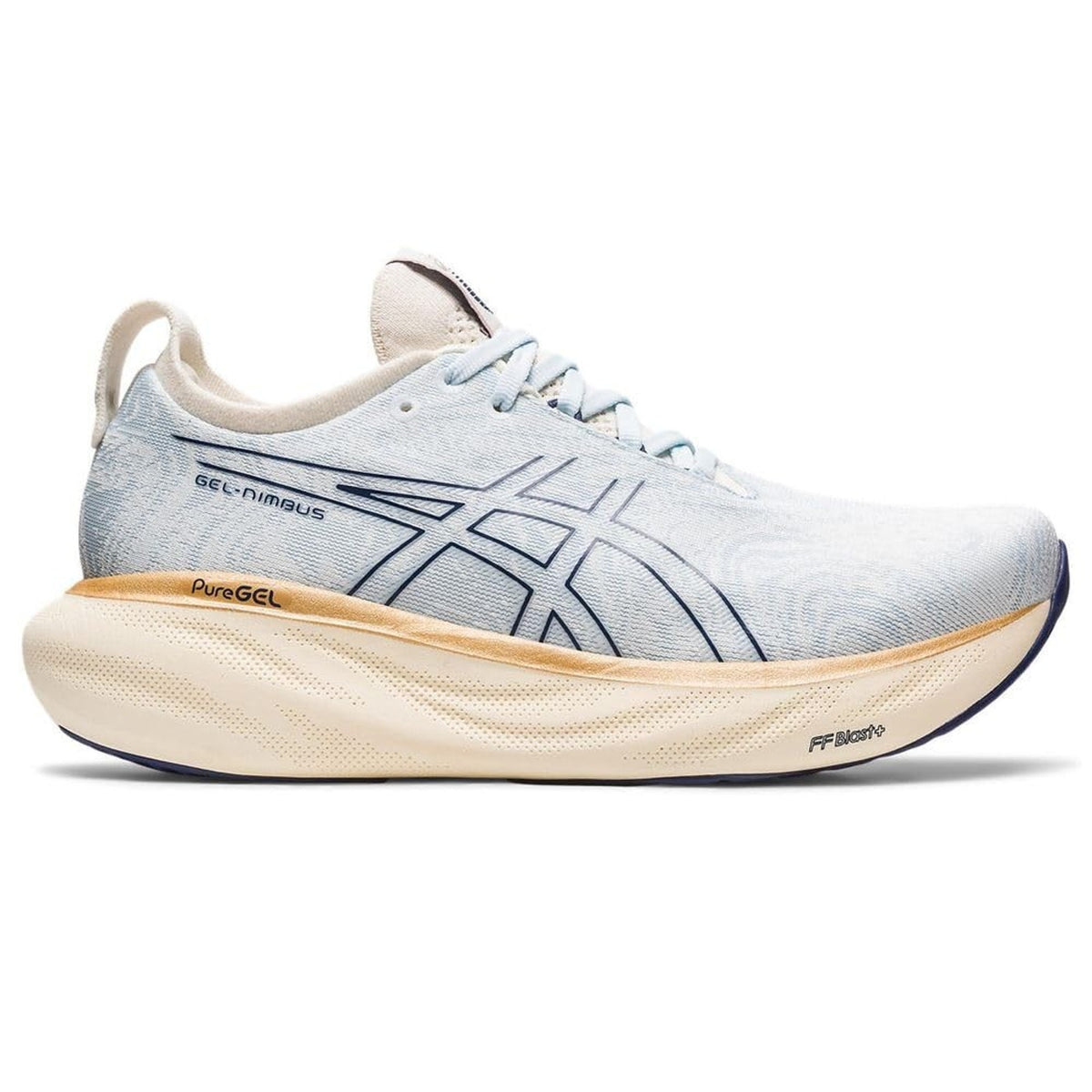 ASICS Women's Gel-Nimbus 25 Running Shoes, 8 US , Sky/Cream