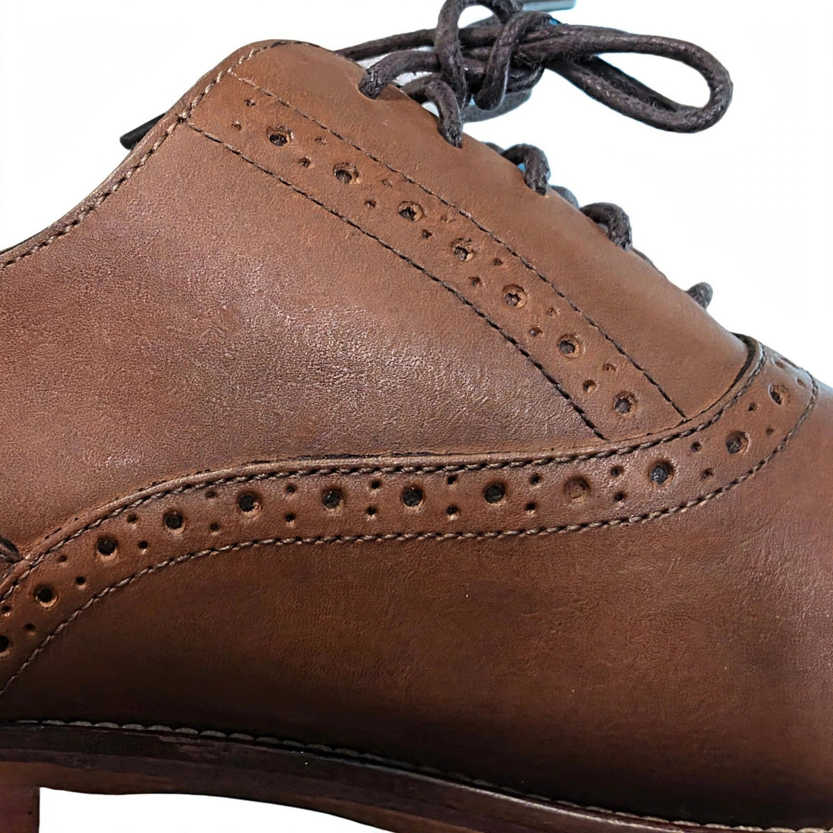 Johnston & Murphy Tabor Quarter Brogue Tan Leather Oxford Dress Shoes 11W