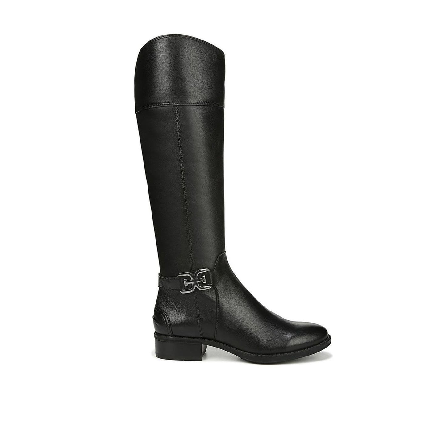 NEW Sam Edelman Prisilla Knee High Black Leather Riding Boot US 9.5 M Side Zip
