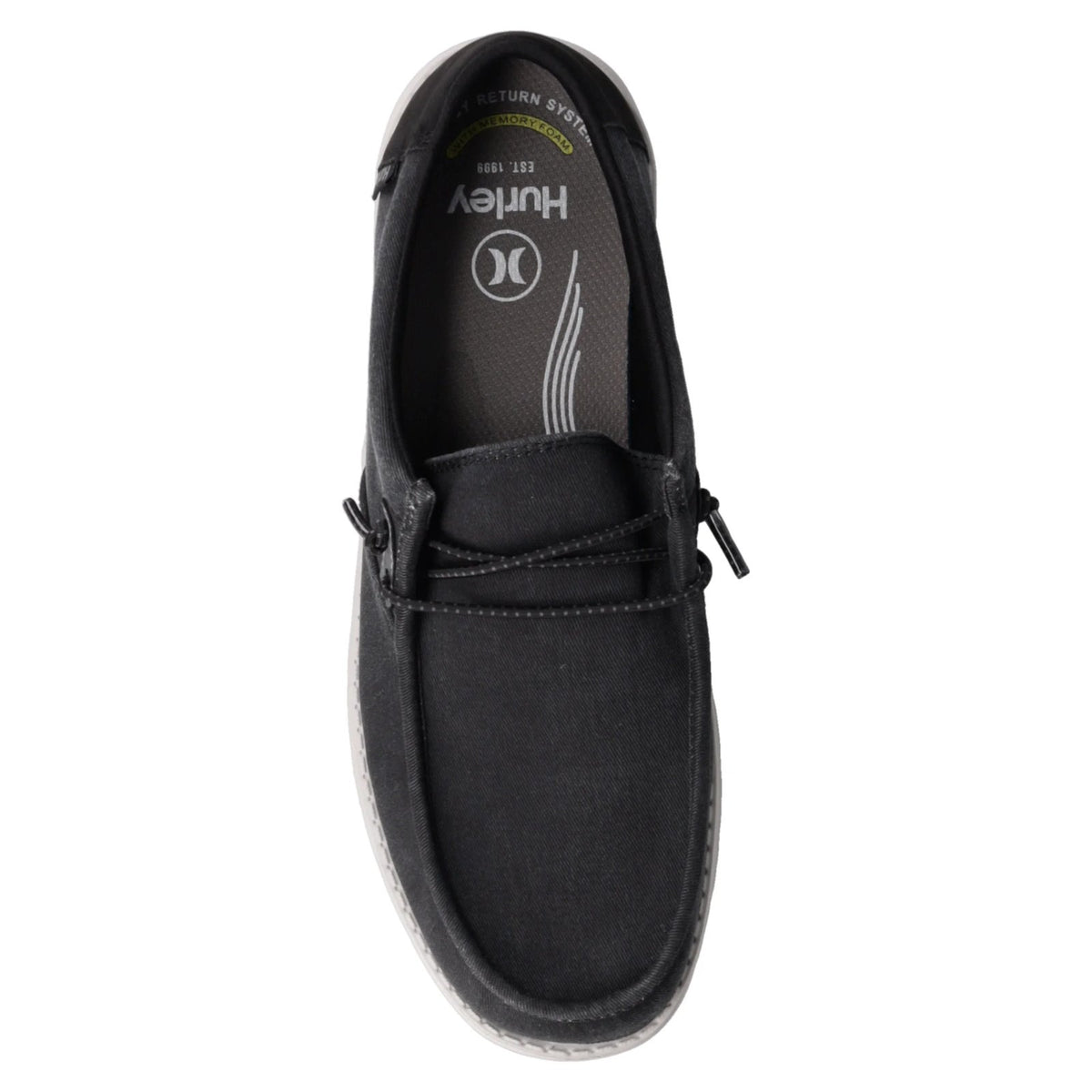 Hurley Mens Shoes Black Casual Loafer Boat Memory Foam Slip-On Moccasins 10.5 M