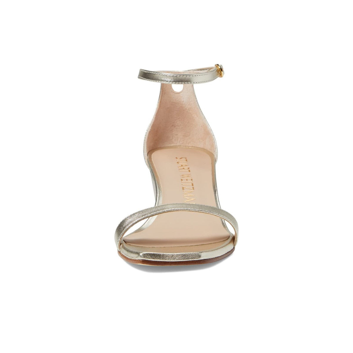 Stuart Weitzman Nudistcurve 50 Wedge Sandal Light Gold Size 9.5