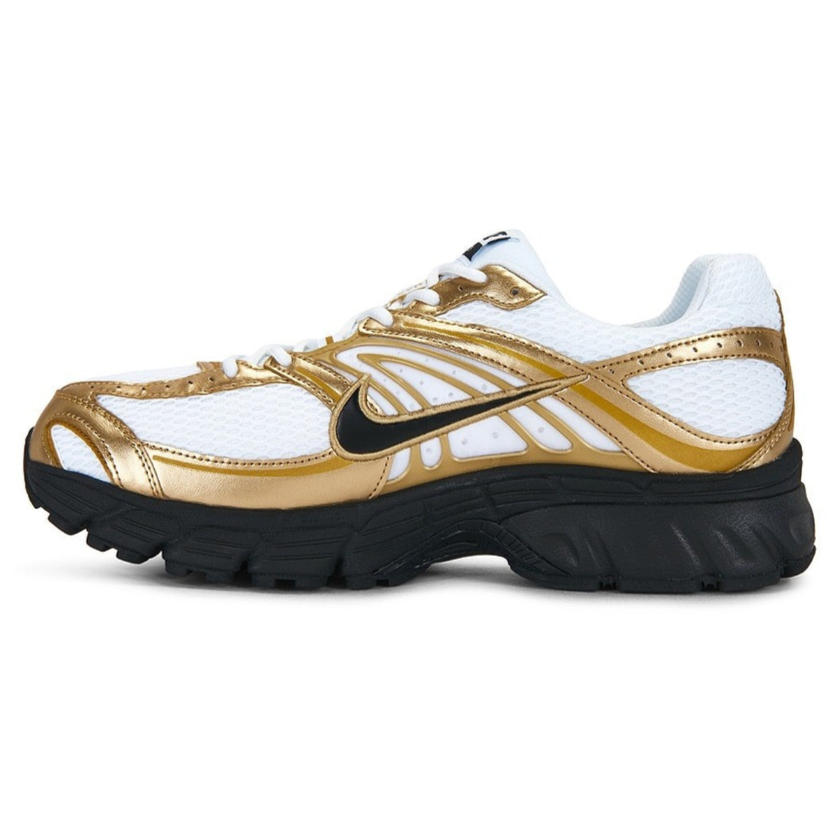 Nike Air Max Moto 2K Men's 10 M Basketball Shoes White & Black Metallic Gold