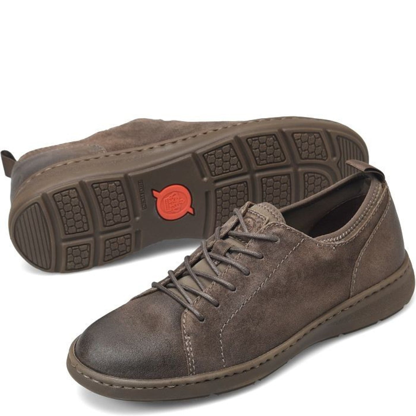 Born Miles Mens Size 9 M Distressed Leather Taupe Mud Distressed Casual Shoes