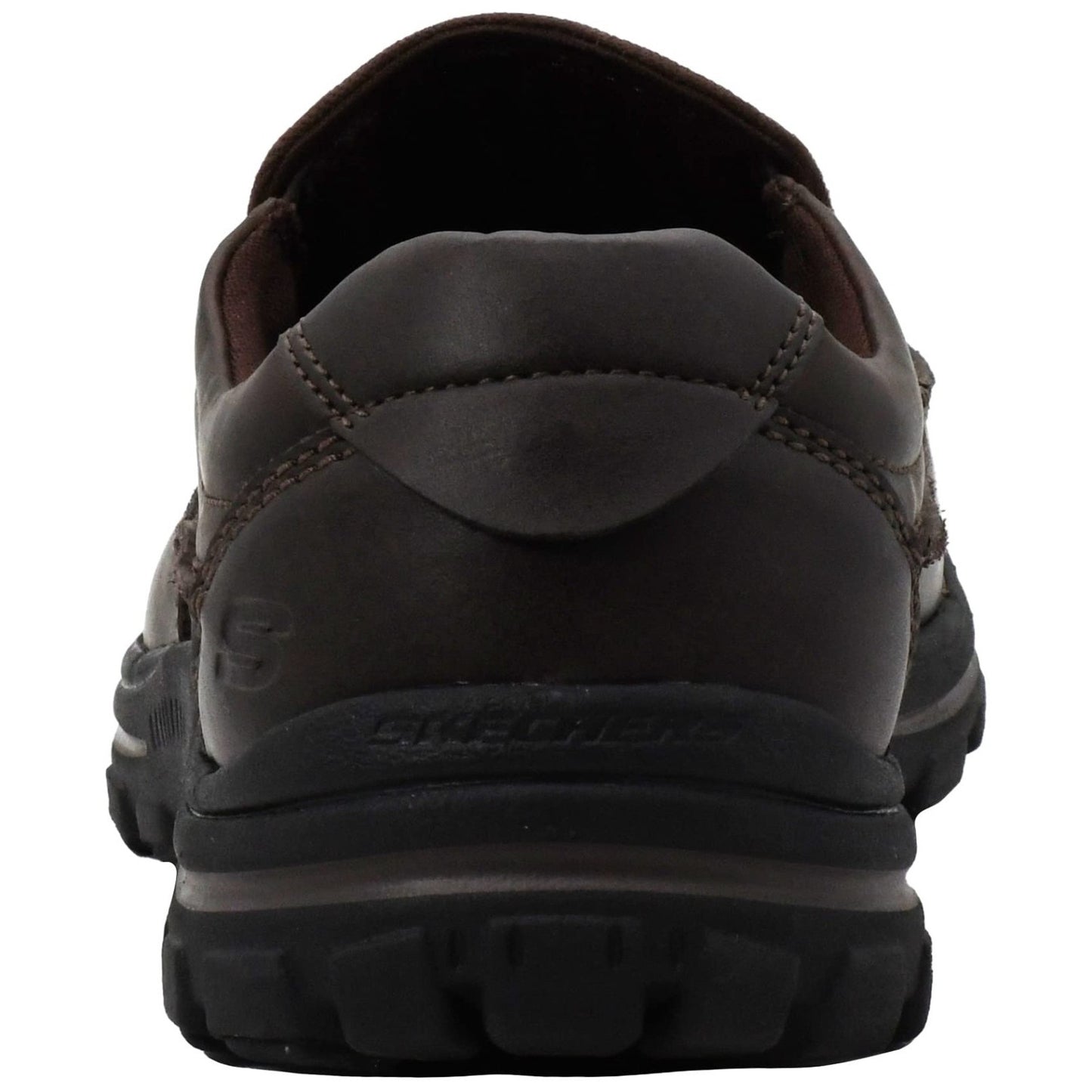 SKECHERS Relaxed Fit Men’s Dark Brown Leather Slip-On Loafers Memory Foam US 9.5