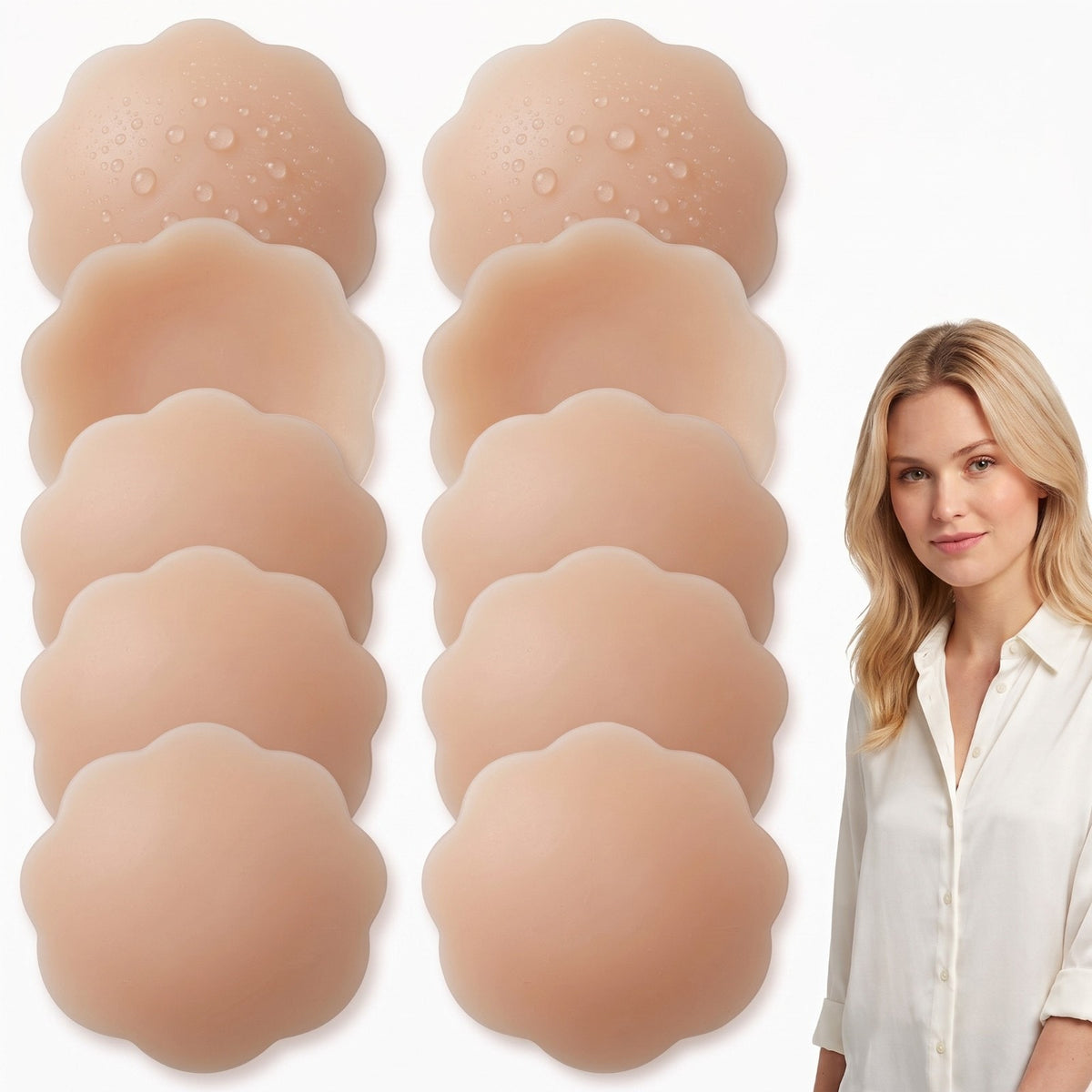 5 Pairs Silicone Nipple Covers Reusable Petal Pasties Invisible Breast Petals