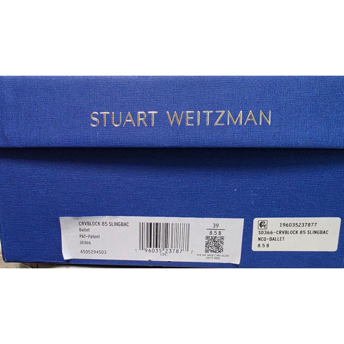 Stuart Weitzman Women's Crvblock 85 Slingback Pump Heel Ballet Sz US 8.5 B