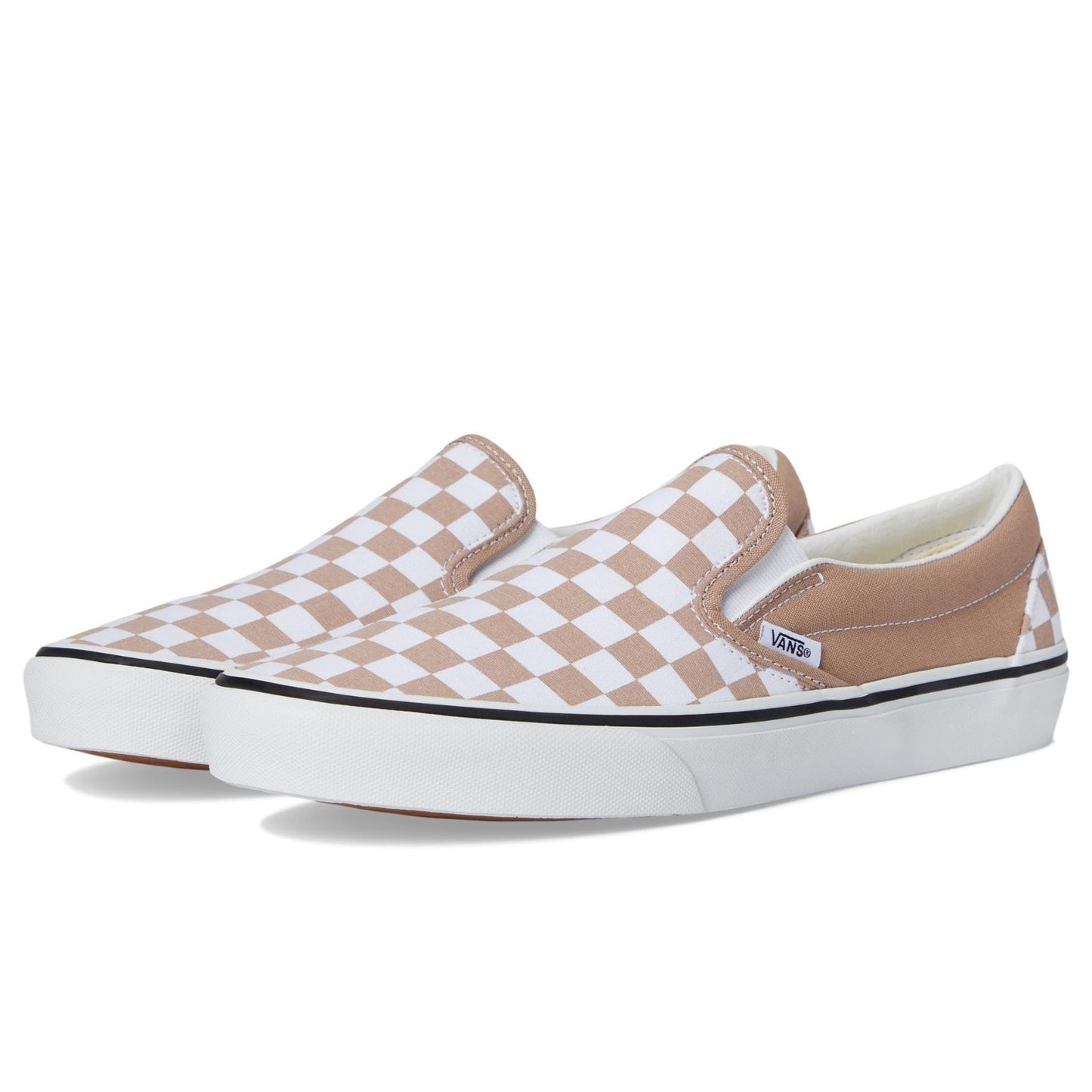 Vans Unisex Classic Slip-On Checkerboard Color Warm Taupe Men's 10.5 , Wmn's 12