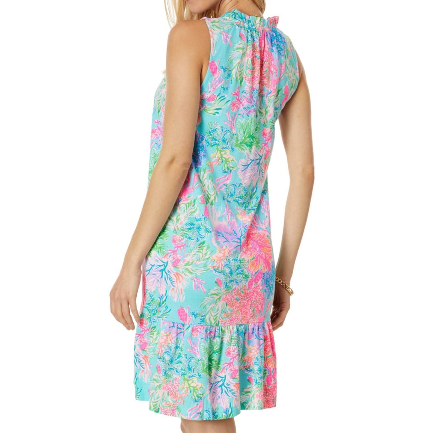 Lilly Pulitzer Malone Dress Womens SMALL Cay to My Heart Print Celestial Blue