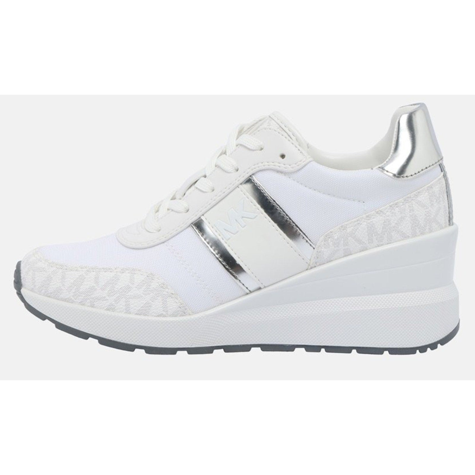 Michael KORS Women Mabel Trainer, Mk LogoTech canvas Bright White 9 M Michael Kors