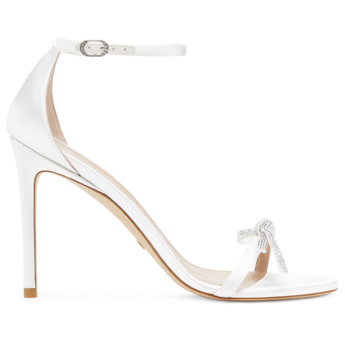 Stuart Weitzman Women's BOW 100 High Heel Sandal White US 8.5 M