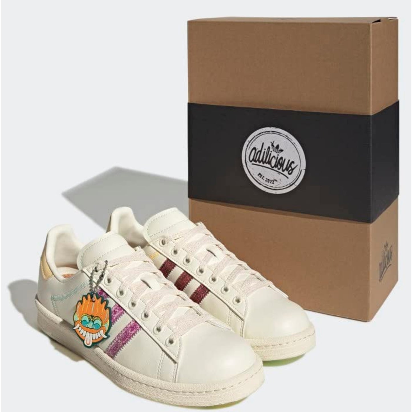 Adidas Campus Kolam ADILICIOUS CITY Cream White Pink Stripes Men’s 10-Women’s 11