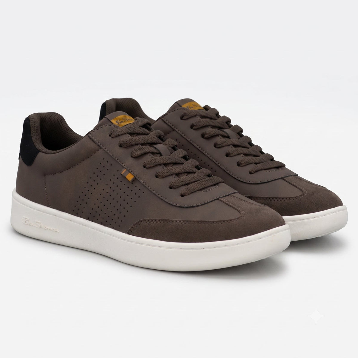 Ben Sherman Men's Sneaker Memory Foam Navy Brown Lightweight LaceUp Size 12 M