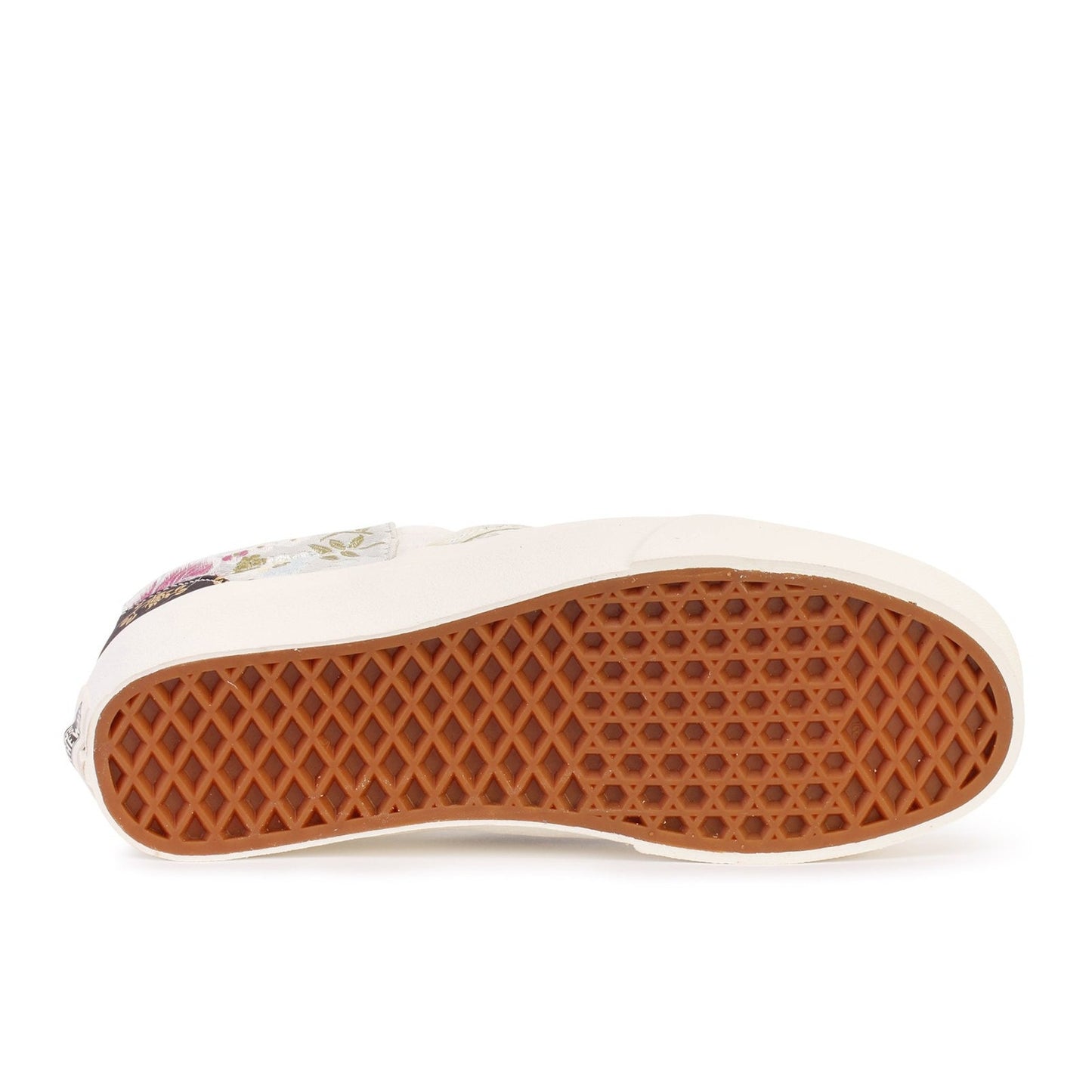 Vans Slip-On Shoes White Floral Patchwork Brocade Skate Textile Women Size 8