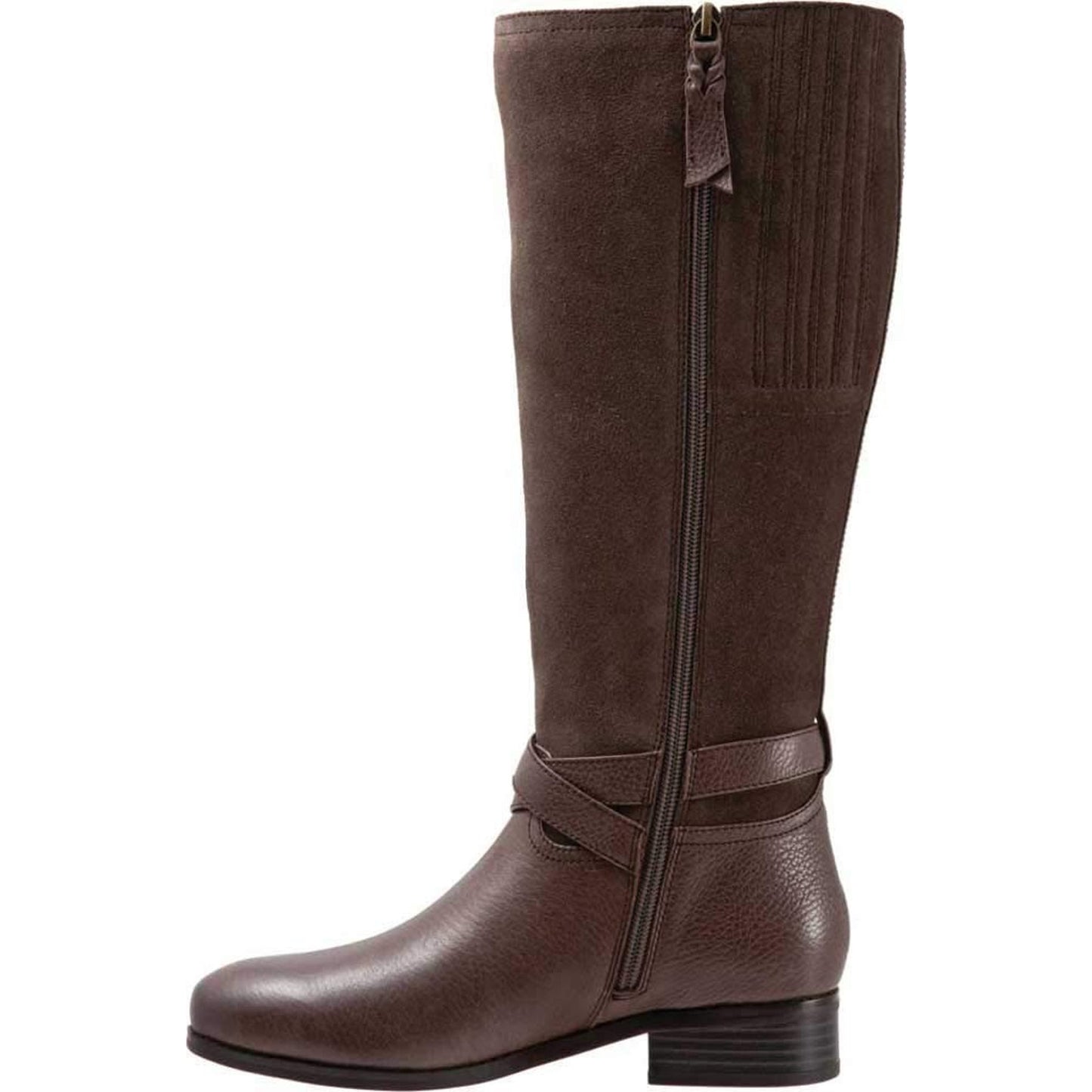 Trotters Larkin Wide Calf Womens Brown Leather Knee High Boots 6.5 Wide