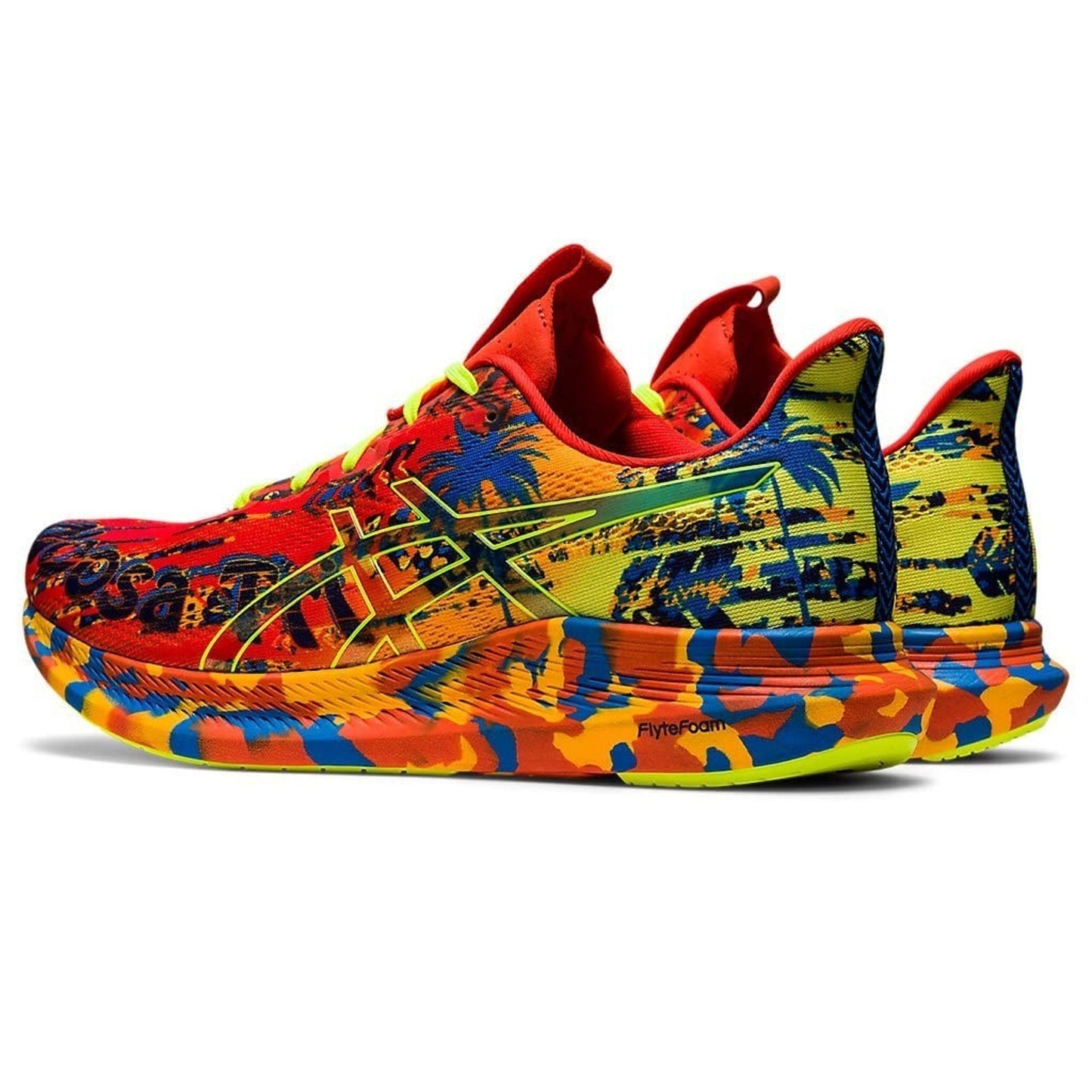 ASICS Noosa TRI 14 Men's Running Shoes Cherry Tomato Safety Yellow Size 9.5 M