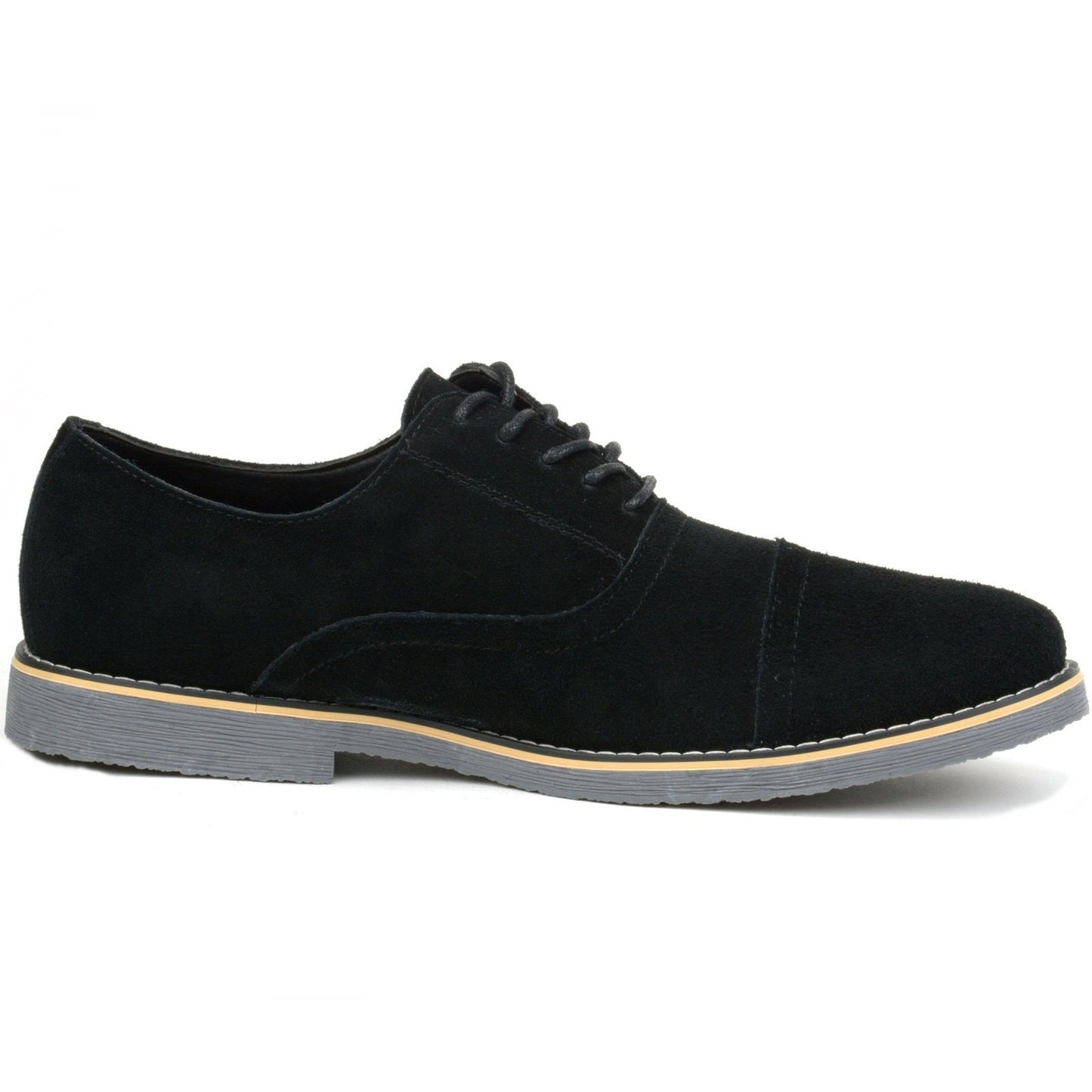 Alpine Swiss Aston Suede Leather Dress Men's Size 10 Black Cap Toe Lace Up