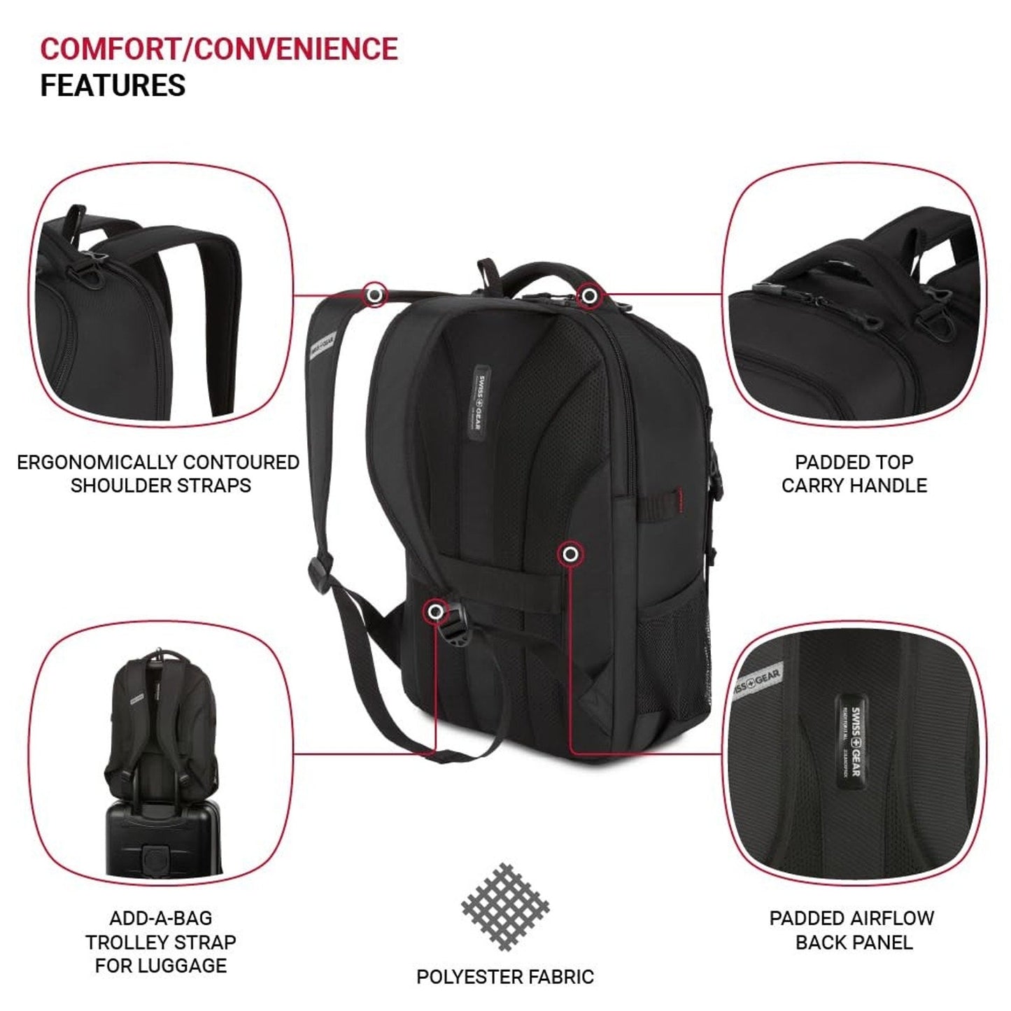 SwissGear Civic Pro Laptop Backpack, Black 5213 , 18"x13.25"x7 SWISSGEAR