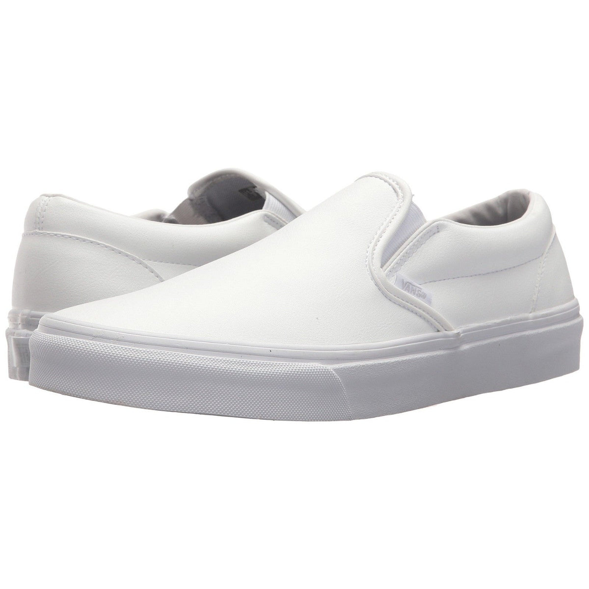 VANS Classic Men's Slip-On Shoes Classic Tumble True White Leather Size 10 M