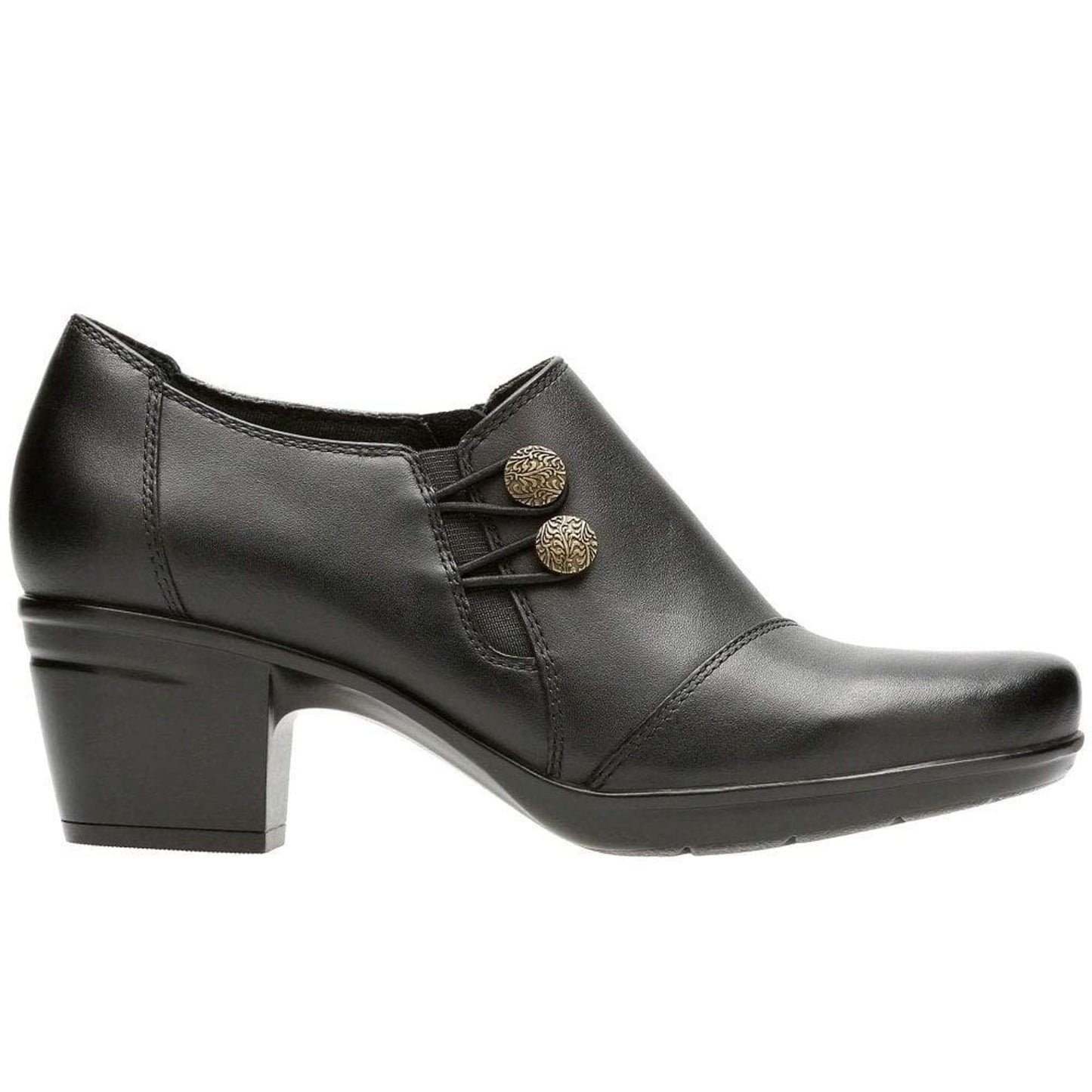 Clarks Emslie Warren Women's Loafer Shoes Slip-On Leather US 9.5 M Black Shoes