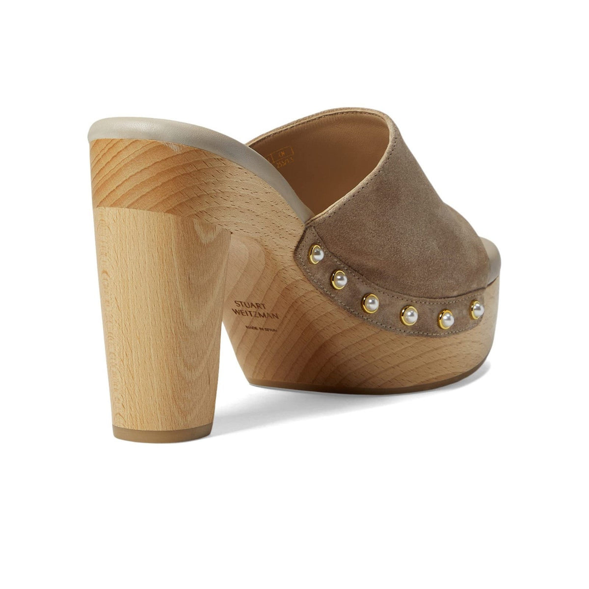 Stuart Weitzman Pearl Clog 85 Sandal Latte High heel Suede 10 B