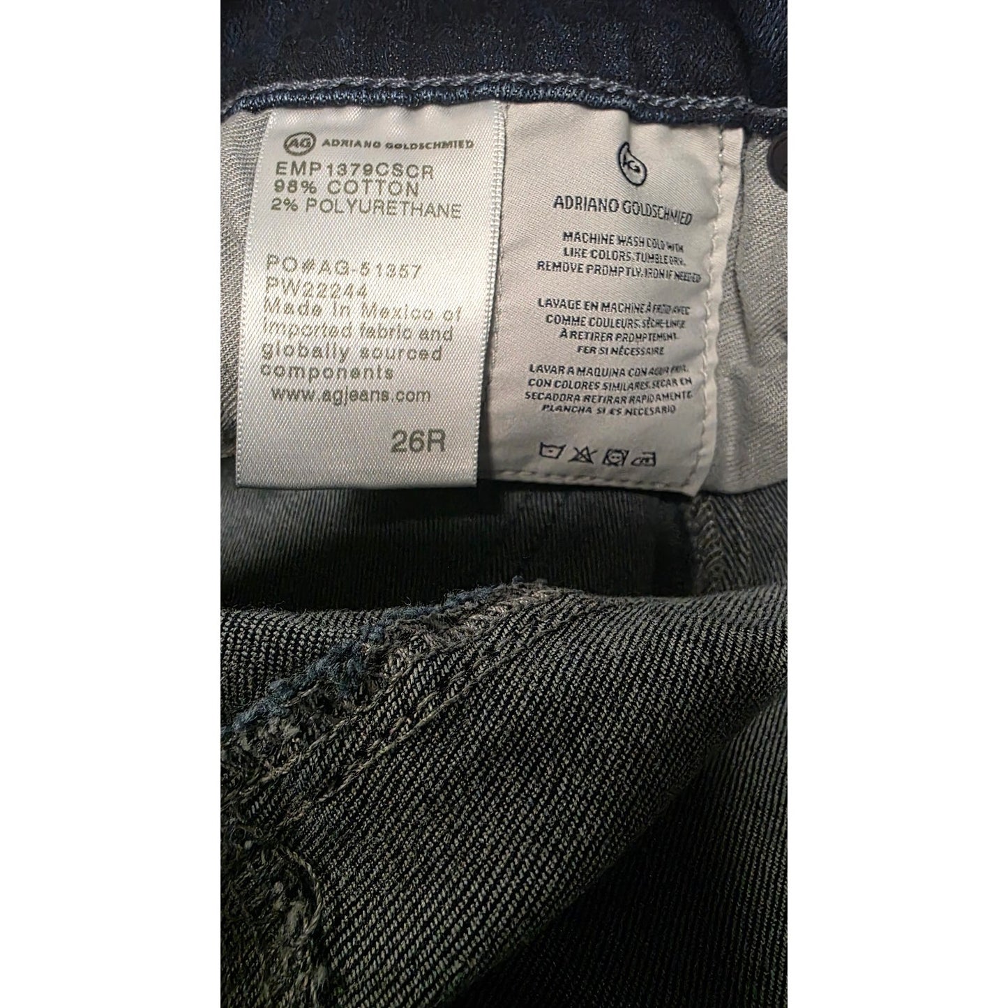 AG Adriano Goldschmied The Farrah High Rise Skinny Jeans Size 26/30 Castle Rock