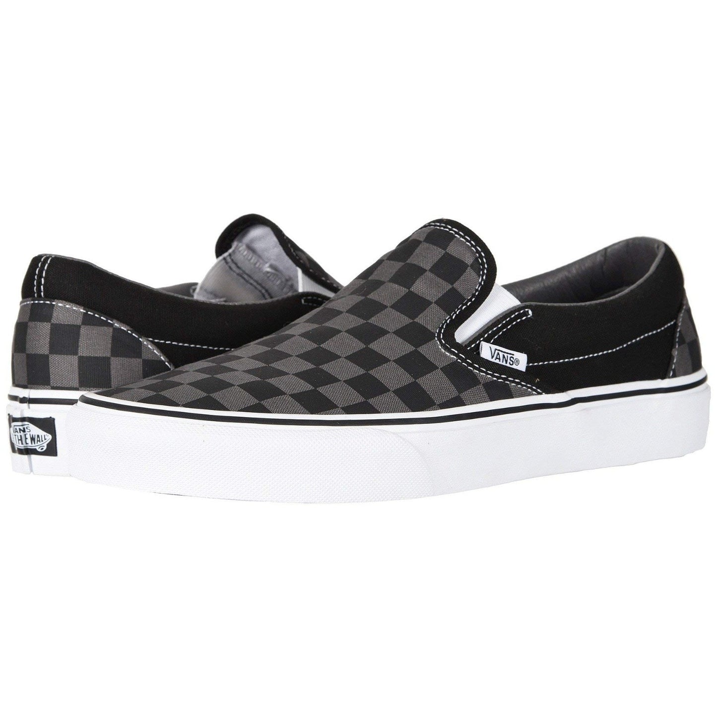 VANS CLASSIC SLIP ON Checkerboard Shoes Sneaker Black/ Gray Men 8.5 / Women 10