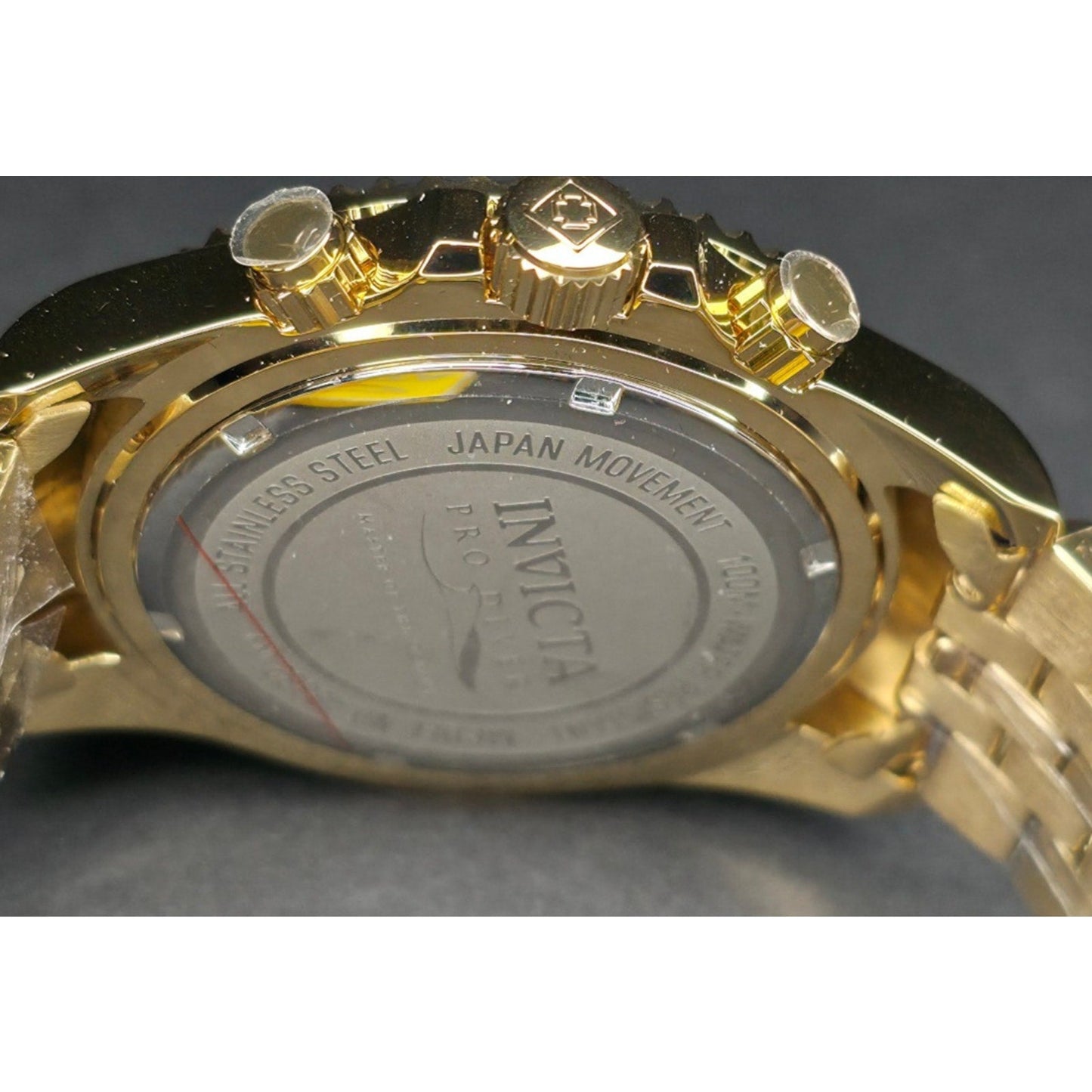 Invicta Pro Diver Titan Men's Luxury Watch Chrono Gold Dial - 43mm, Gold Invicta
