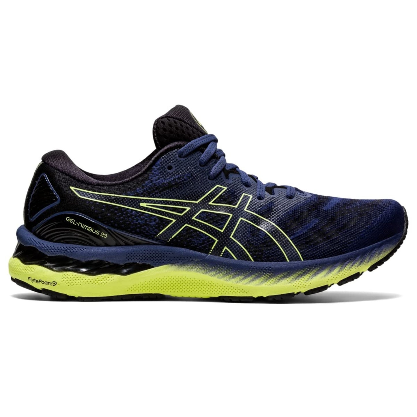 ASICS Men Gel Nimbus 23 Running Shoes Thunder Blue/Glow Yellow 7 B