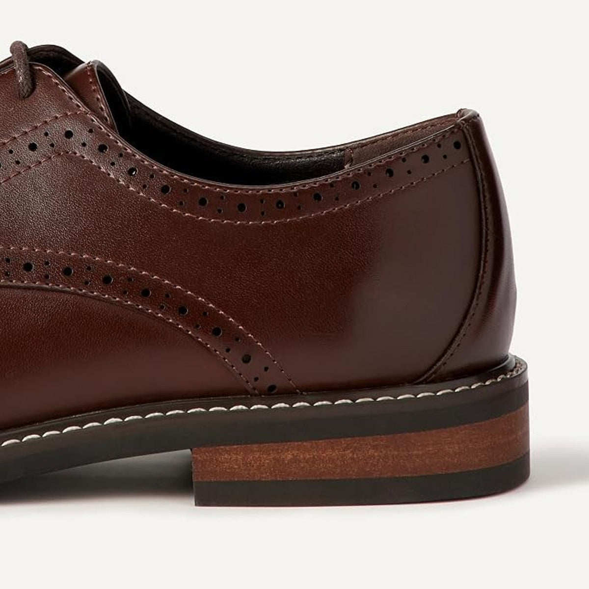 Amazon Essential Classic Men's Wingtip Toe Derby Dress Shoes Dark Tan Size 10 M