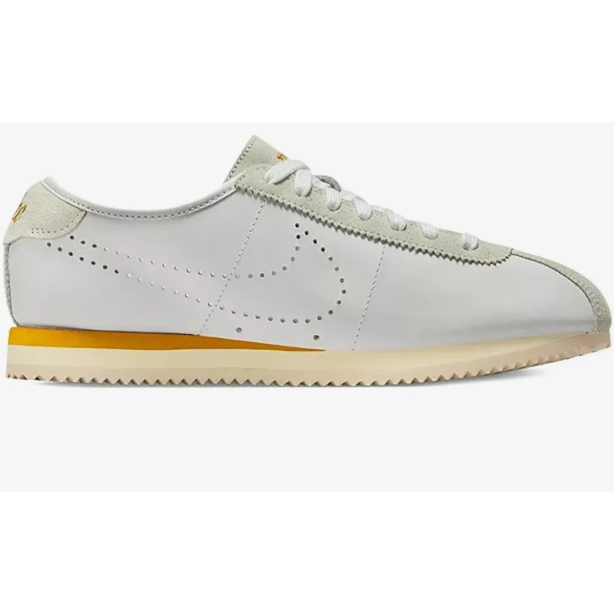 Women's Nike Cortez LT Leather 'White Bronze Perforated Swoosh' Sneaker Size 7.5
