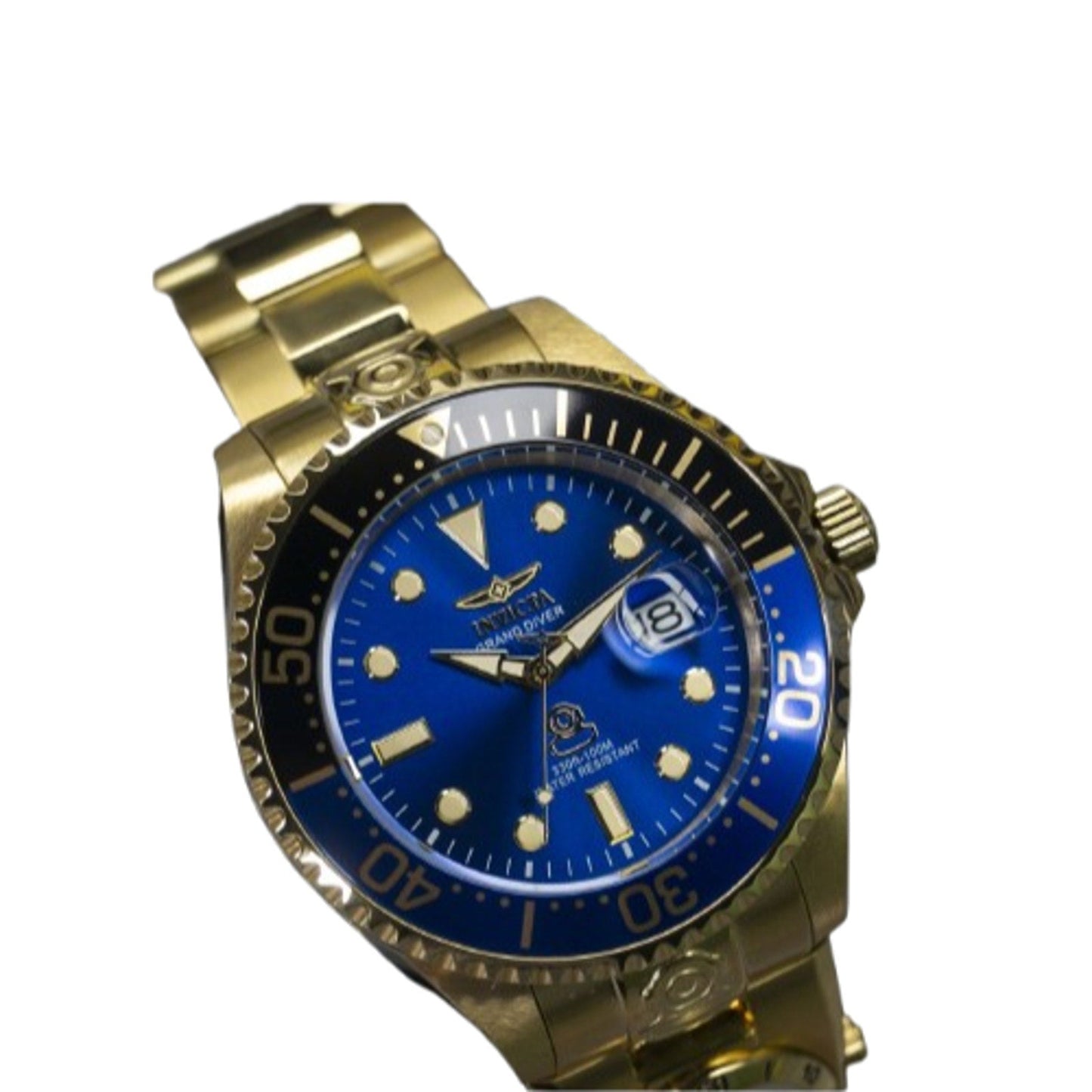 Invicta Men’s Grand Diver 47mm Gold Dual Time Automatic Stainless Watch Invicta