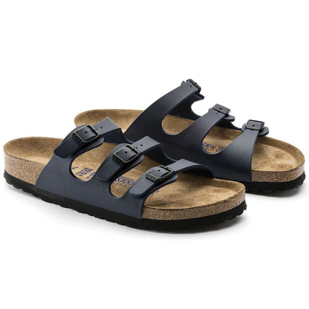 Birkenstock Florida Blue Birkibuc Soft Footbed Sandals Size Eu 41 Women 10/Men 8
